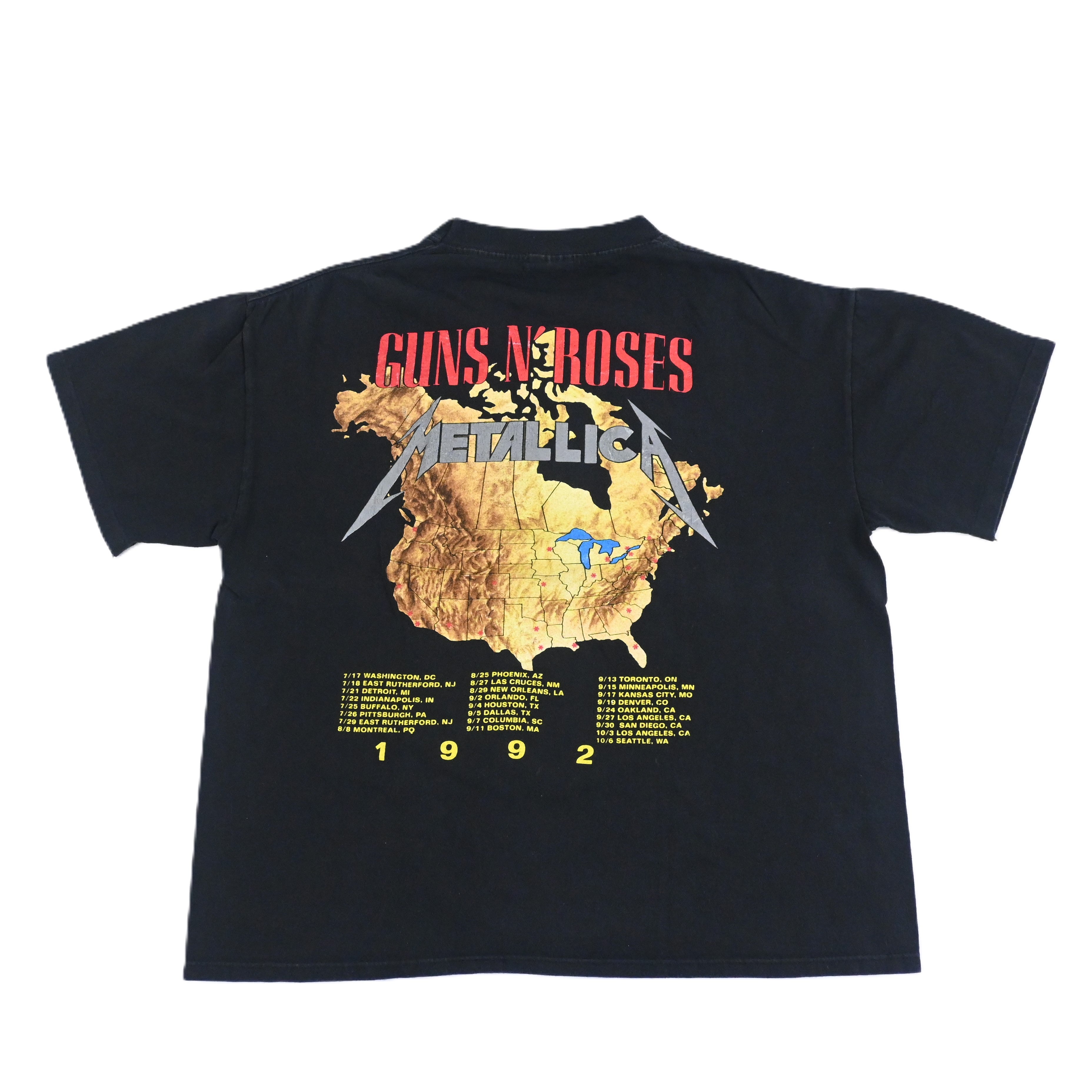 92© METALLICA × GUNS N' ROSES TOUR T-SHIRT SIZE XL