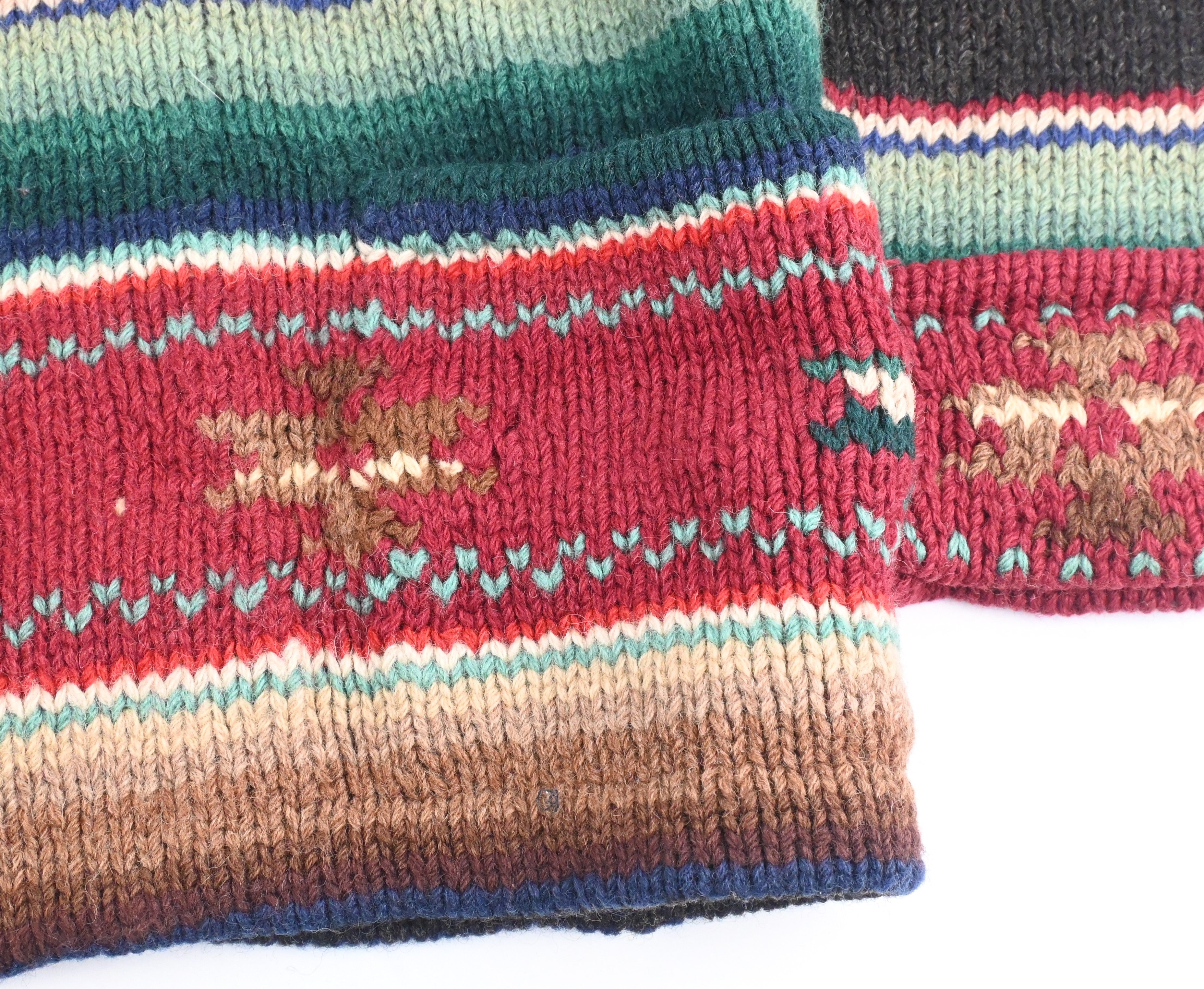 90's Ralph Lauren Native Border Hand Knitted Shawl Collar Cardigan Size L