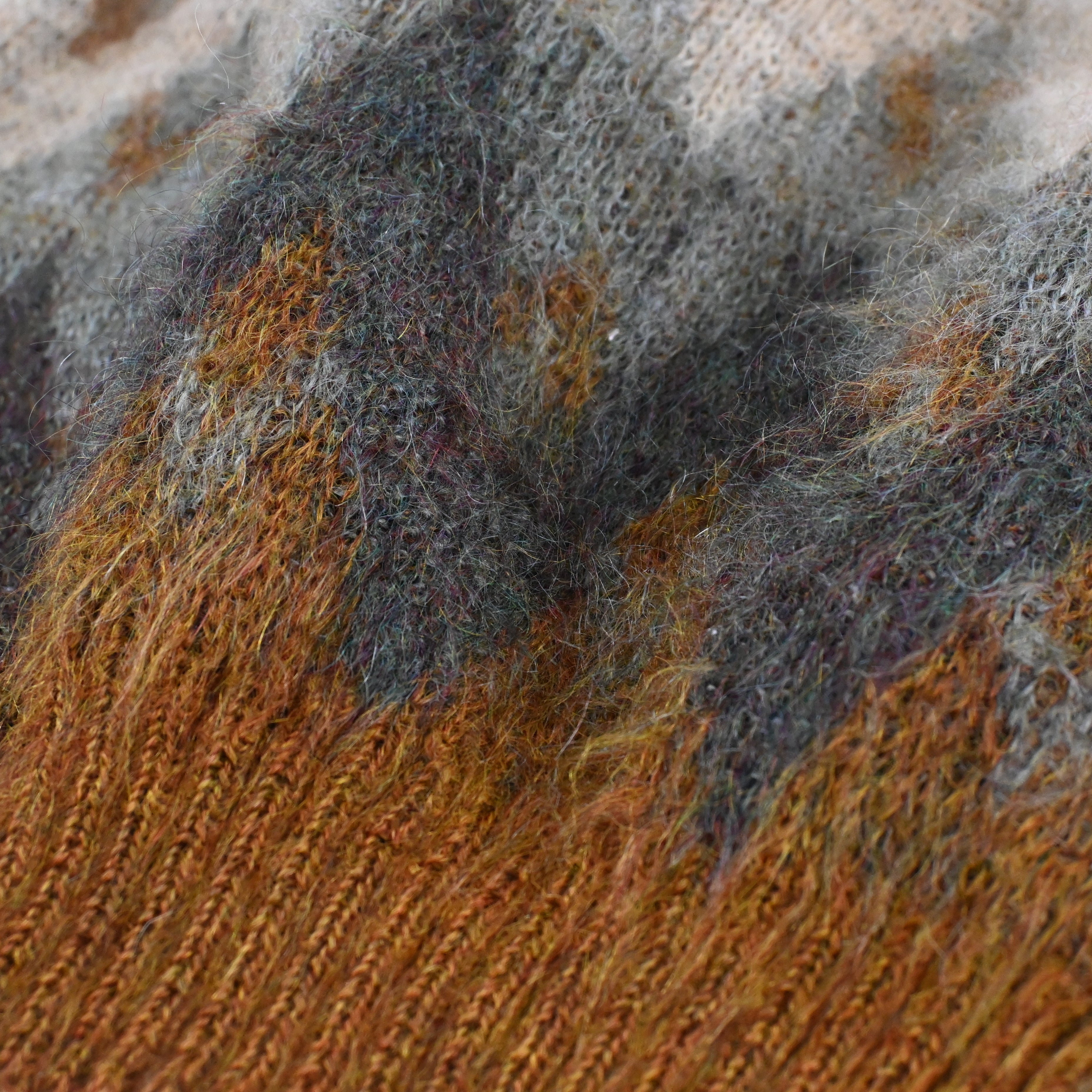 60's ARGYLE MOHAIR CARDIGAN SIZE W58 L64