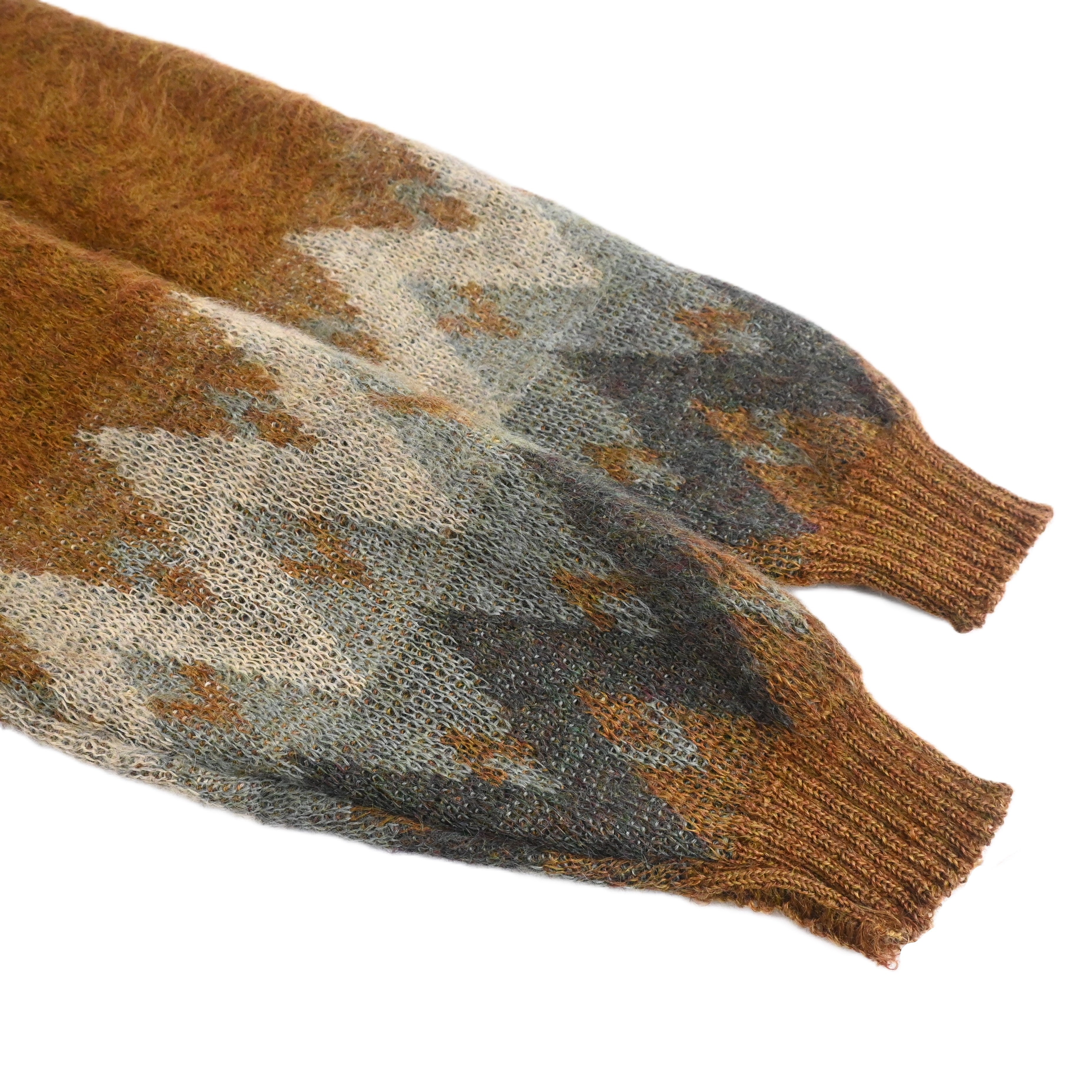 60's ARGYLE MOHAIR CARDIGAN SIZE W58 L64