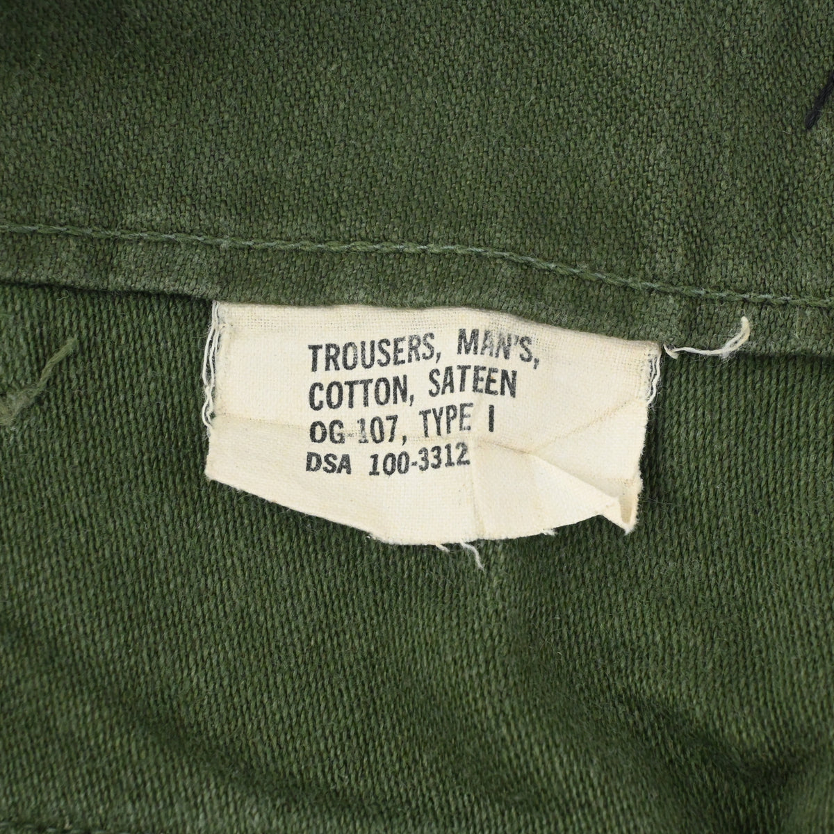 60's SATEEN FATIGUE PANTS BUTTON FLY SIZE W31 L31