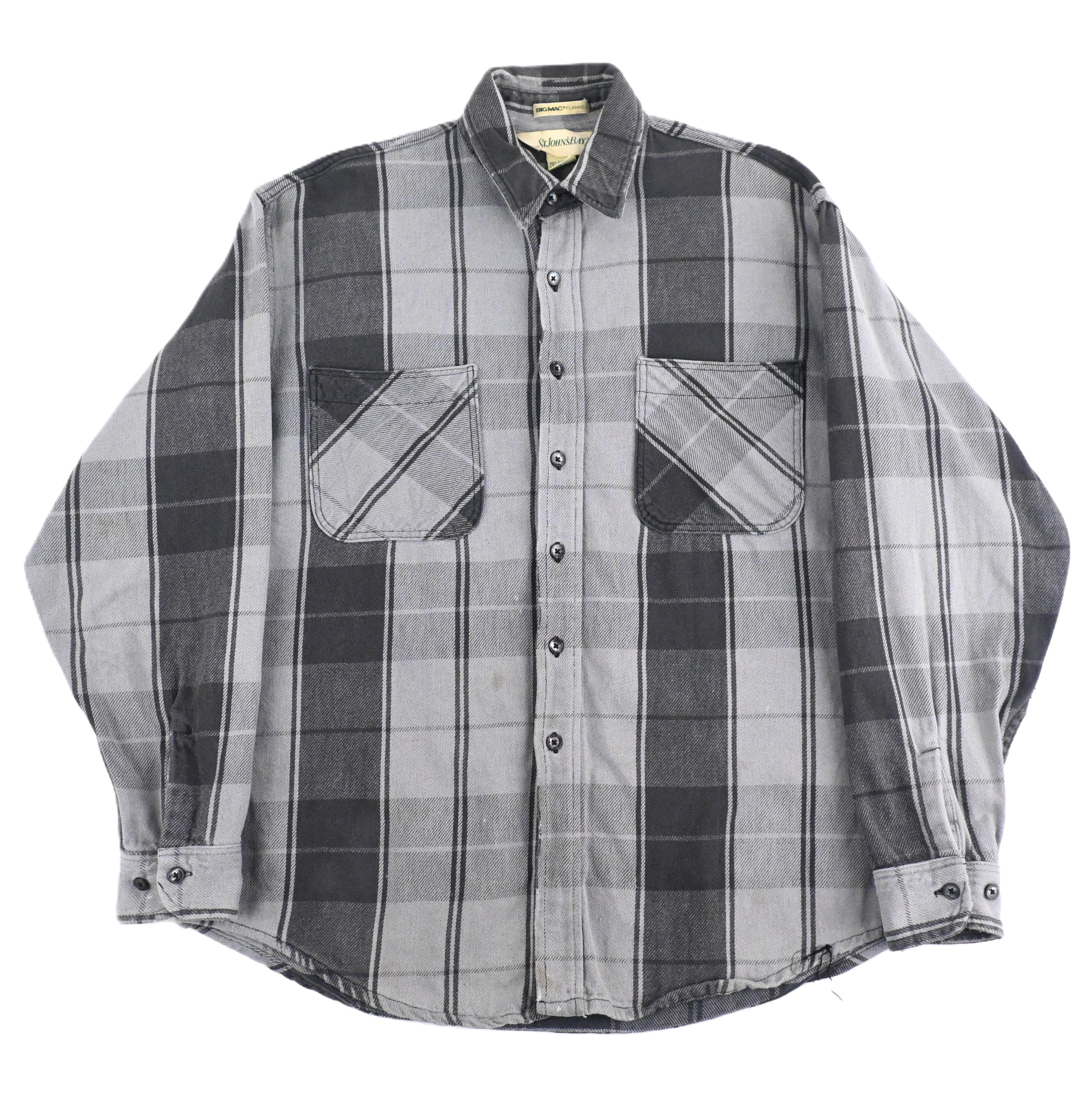 ~90's ST JOHN'S BAY FLANNEL L/S SHIRT SIZE L-TALL