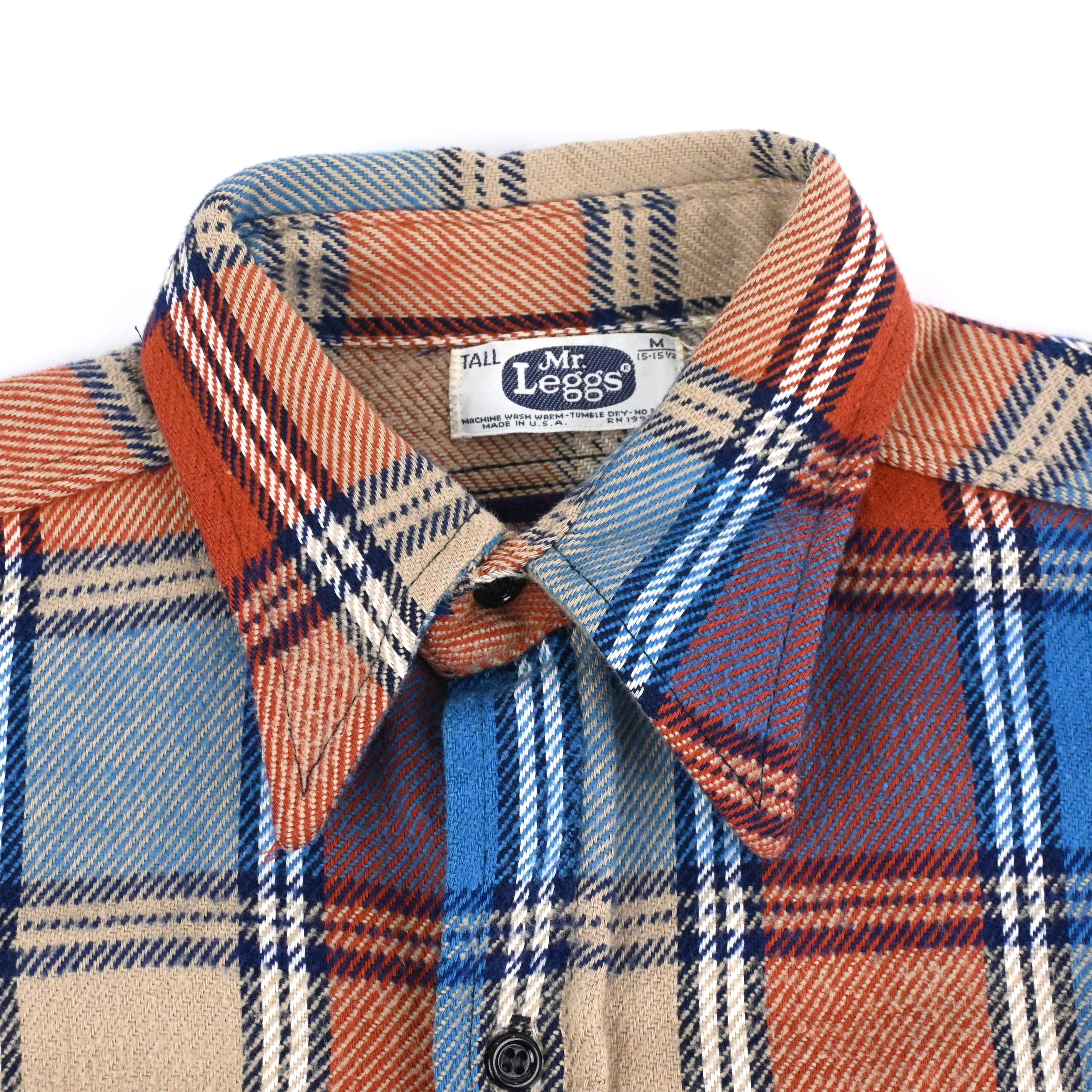 70's~ Mr. Leggs FLANNEL L/S SHIRT SIZE M-TALL