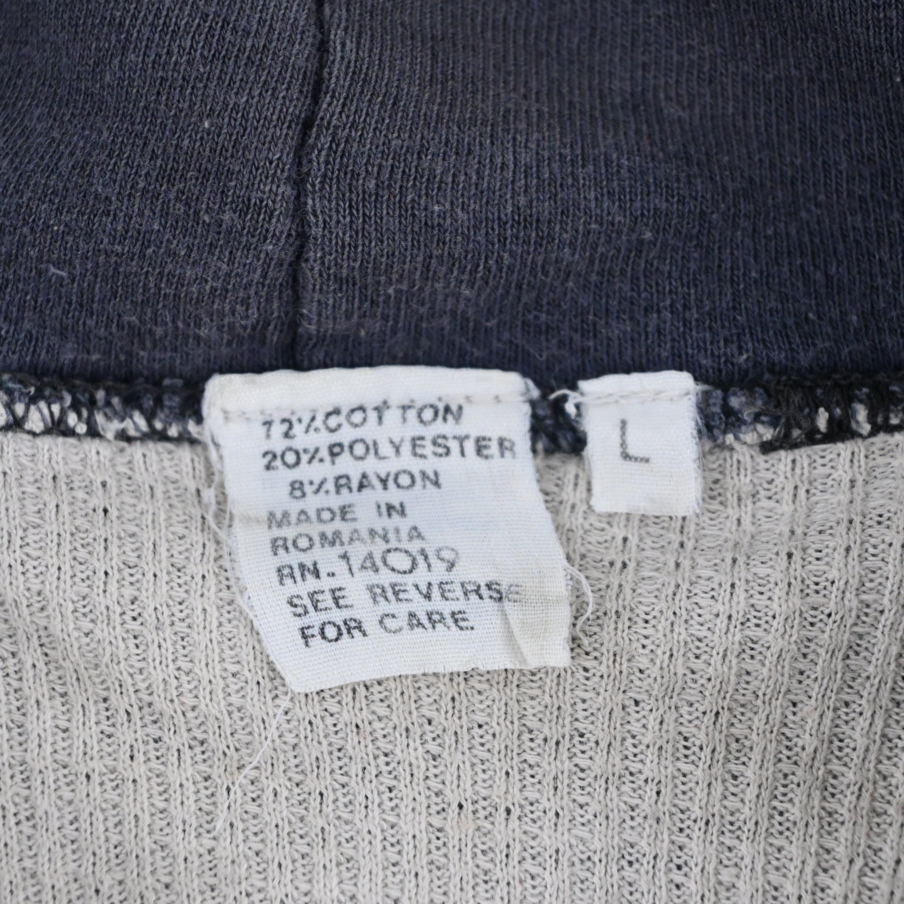 ~80's LINED THERMAL ZIP UP HOODIE SIZE L