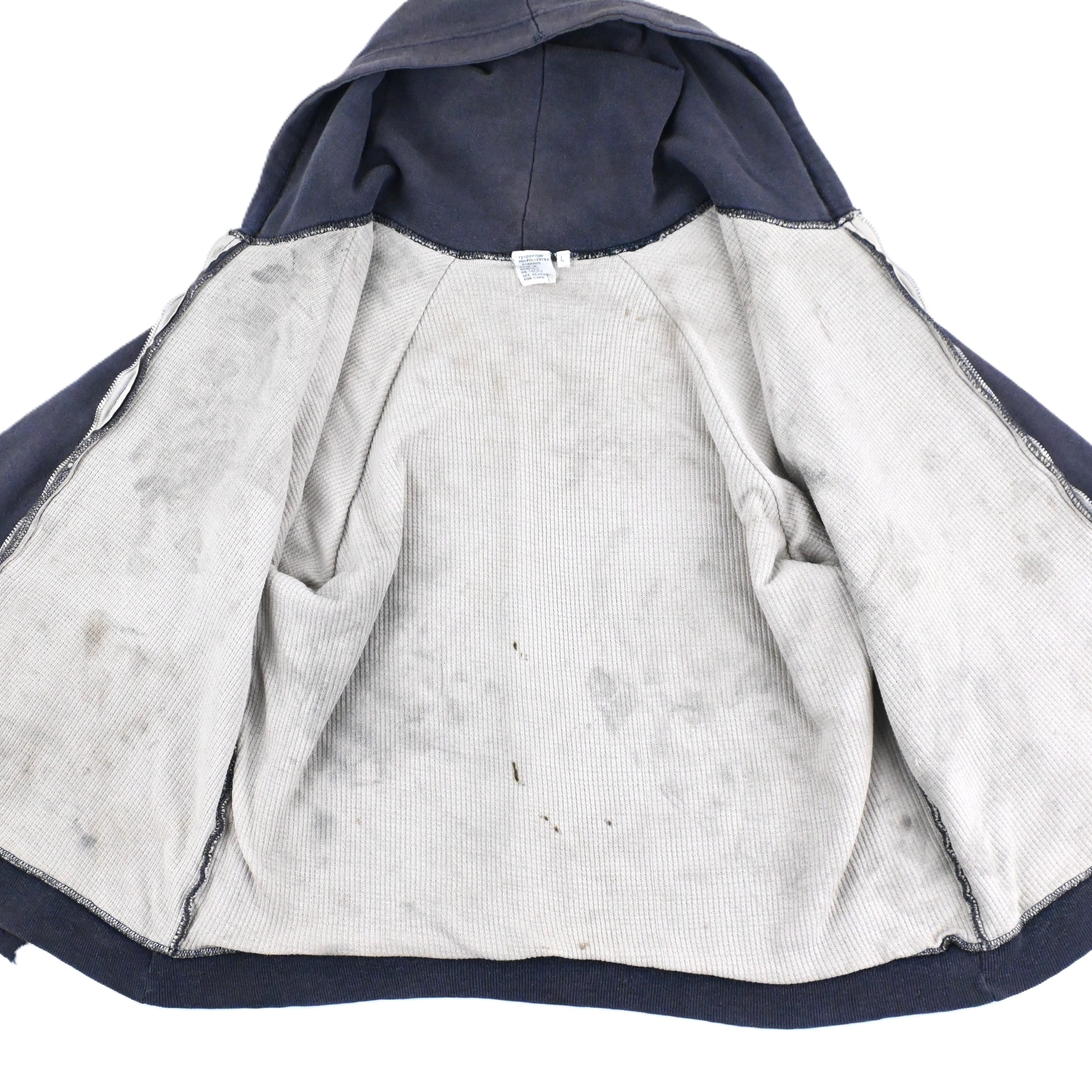 ~80's LINED THERMAL ZIP UP HOODIE SIZE L