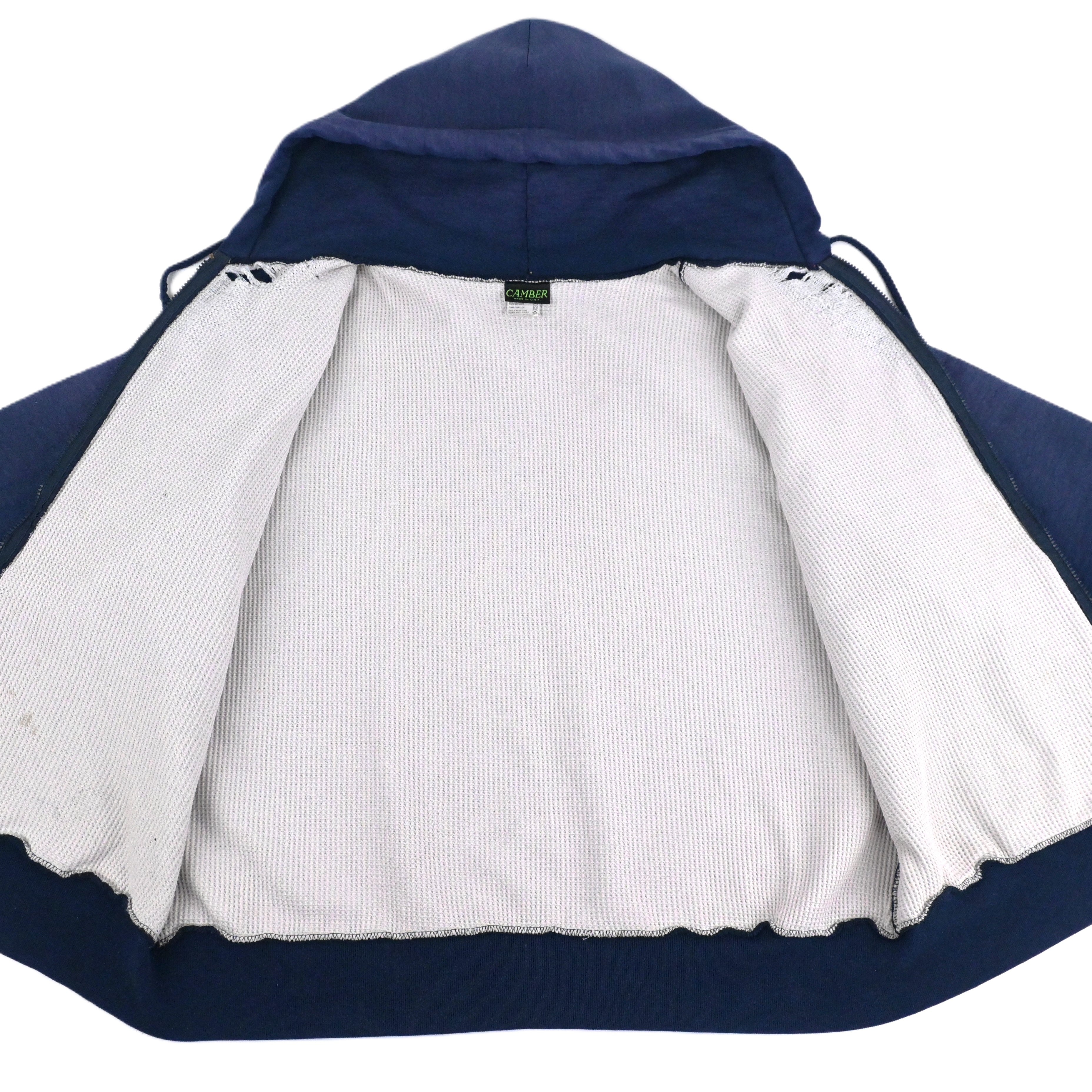 90's CAMBER LINED THERMAL ZIP UP HOODIE SIZE XL