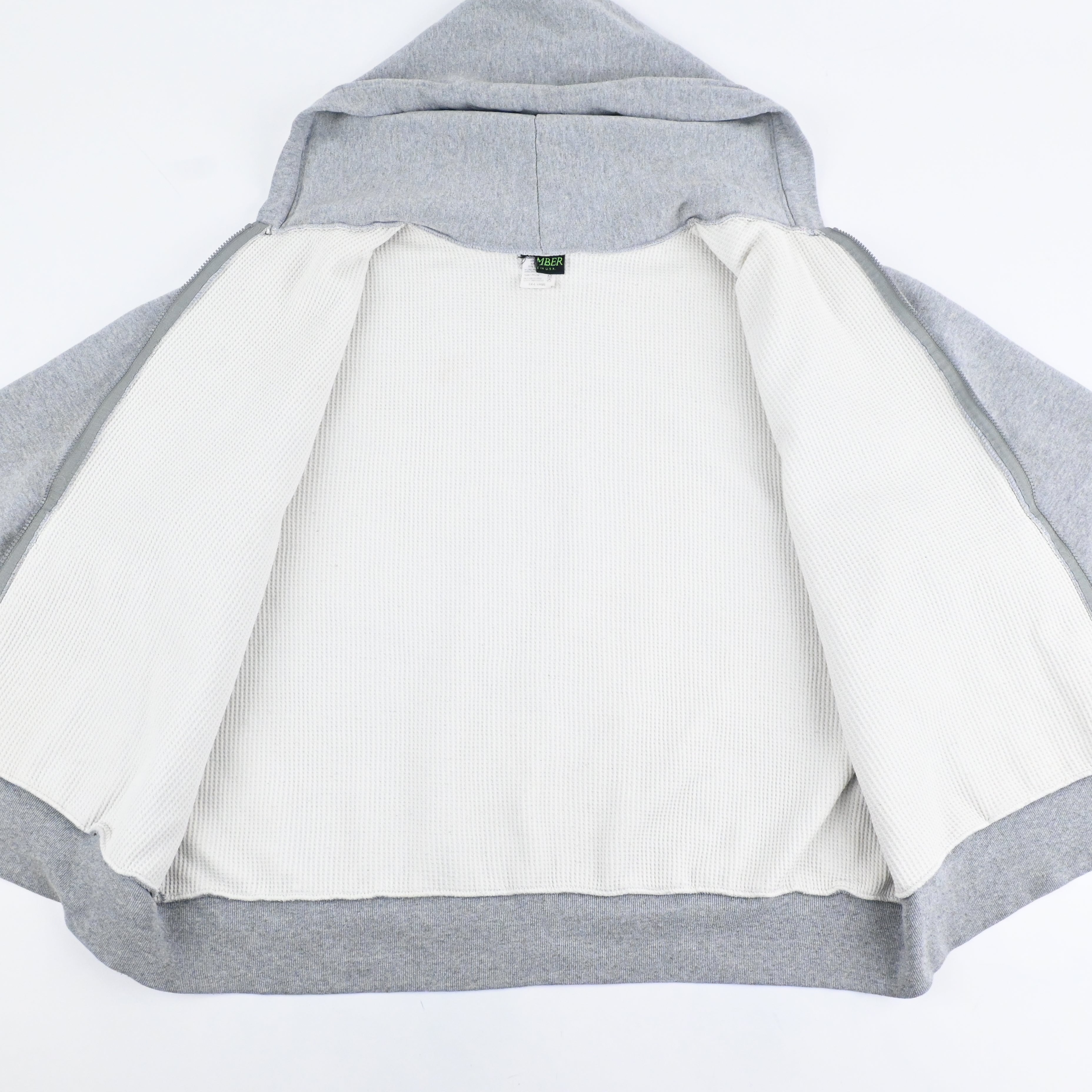 90’s CAMBER LINED THERMAL ZIP UP HOODIE SIZE 2XL