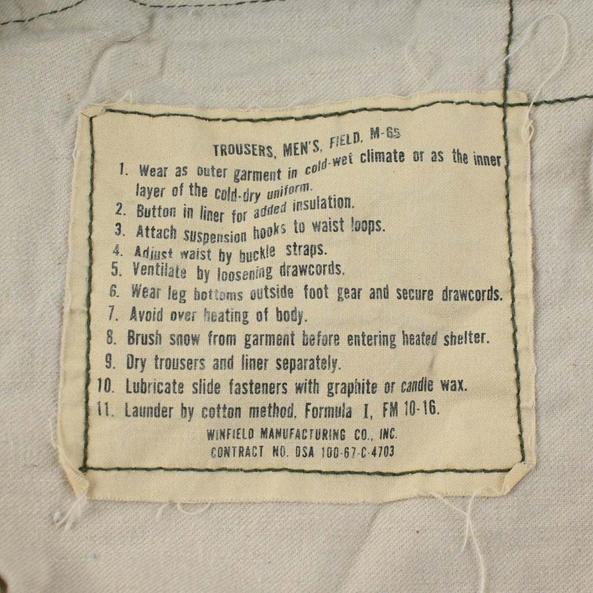'67 M-65 FIELD TROUSERS SIZE S-REGULAR