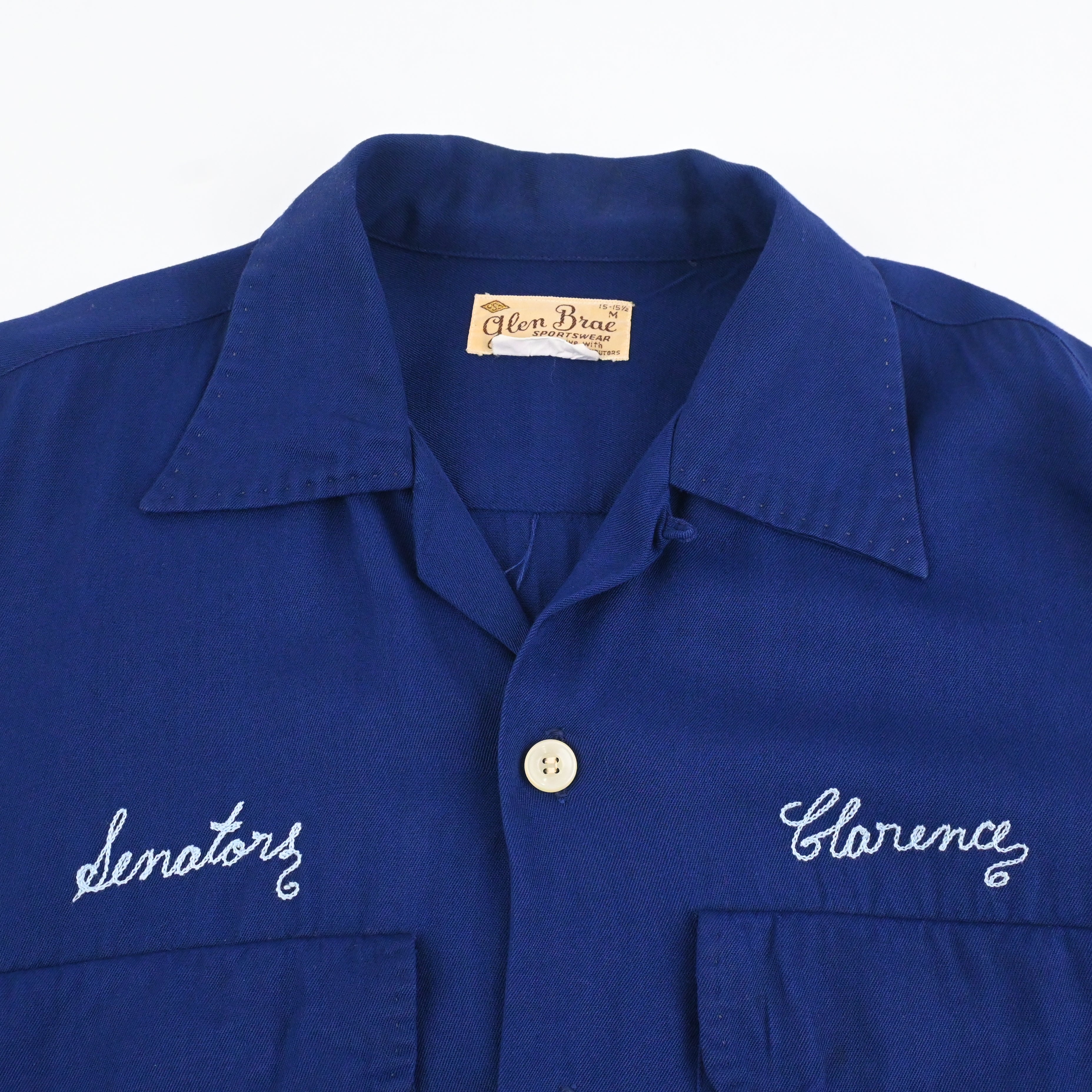 50's GLEN BRAC RAYON GAB LOOP COLLAR SHIRT SIZE M