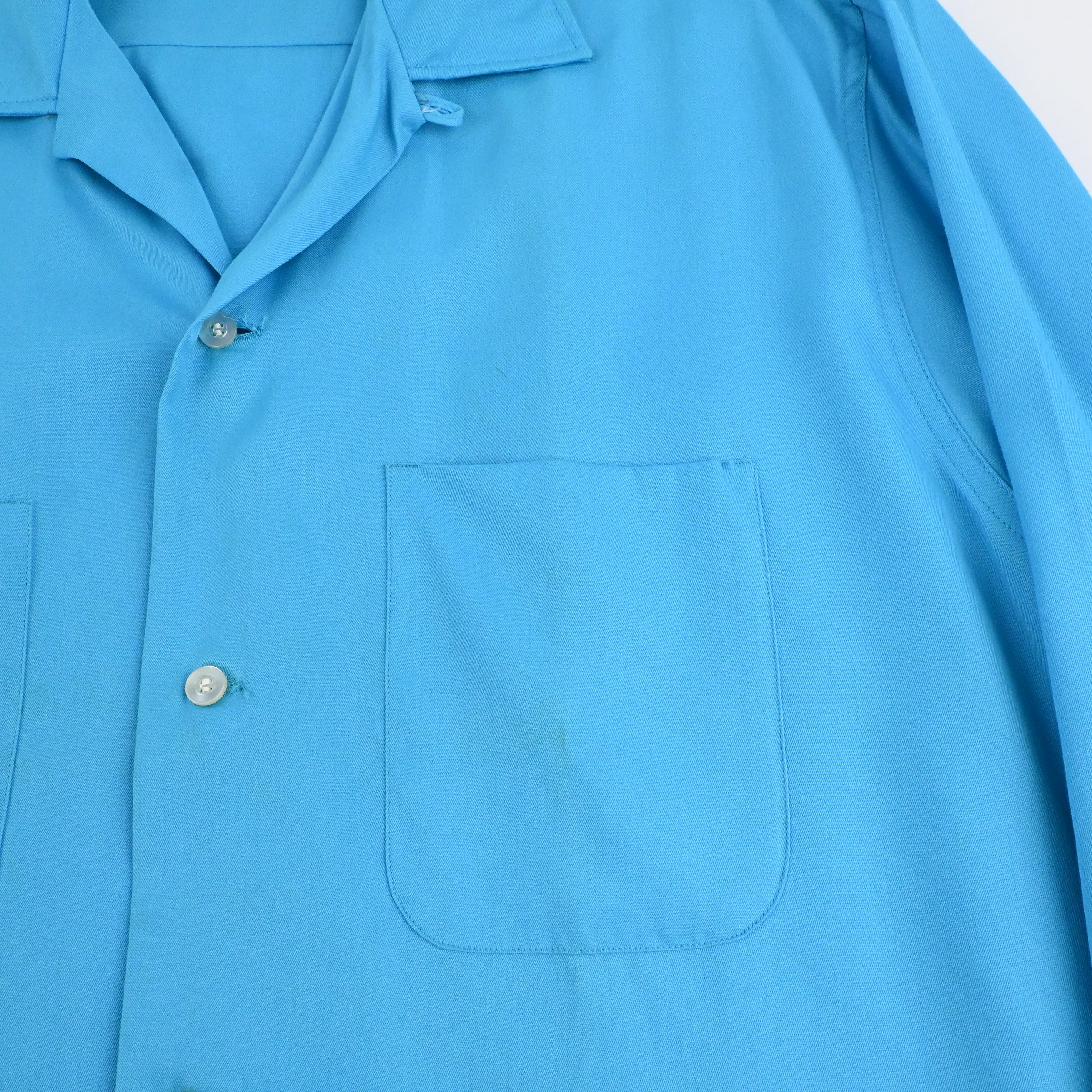 50’s~ PENNEY’S TOWNCRAFT RAYON GAB LOOP COLLAR SHIRT SIZE M NON WASH