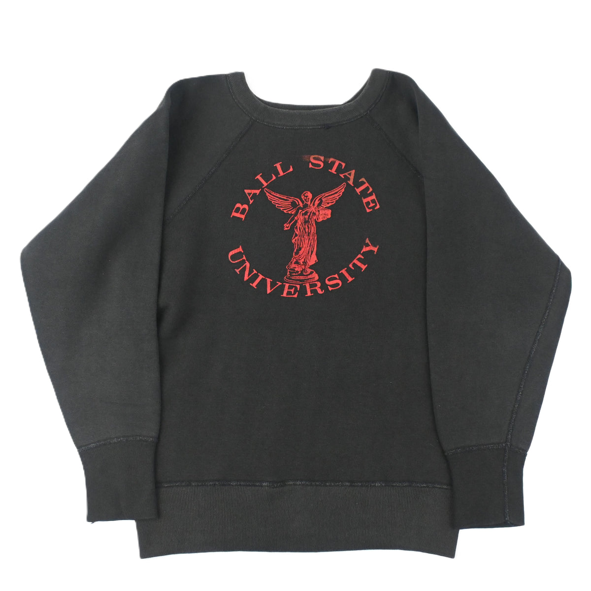 60's CHAMPION "BALL STATE UNIVERSITY" BLACK COLOR SWEAT SHIRT SIZE M