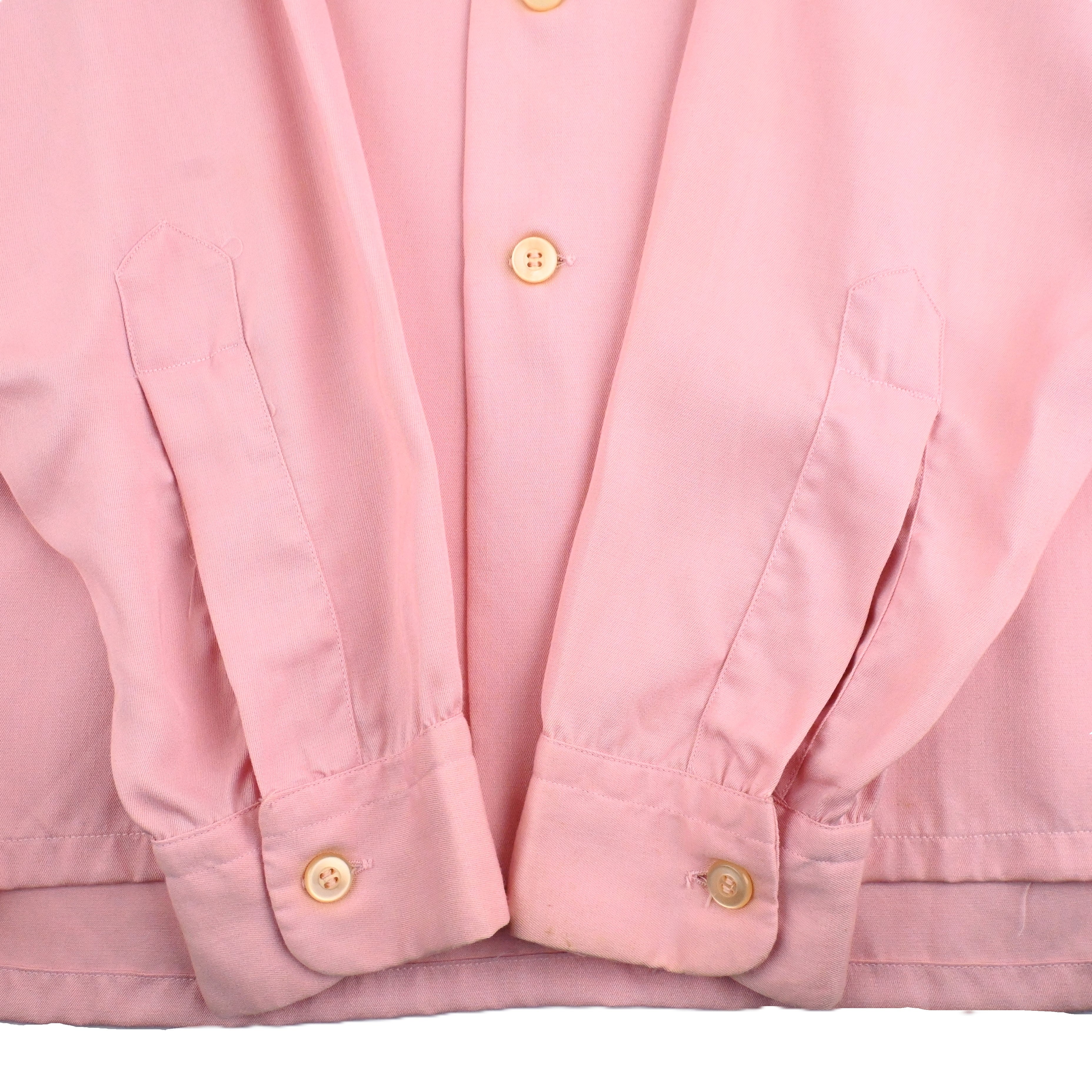 50’s SAFE IN SUDS RAYON GAB LOOP COLLAR SHIRT SIZE 15-34