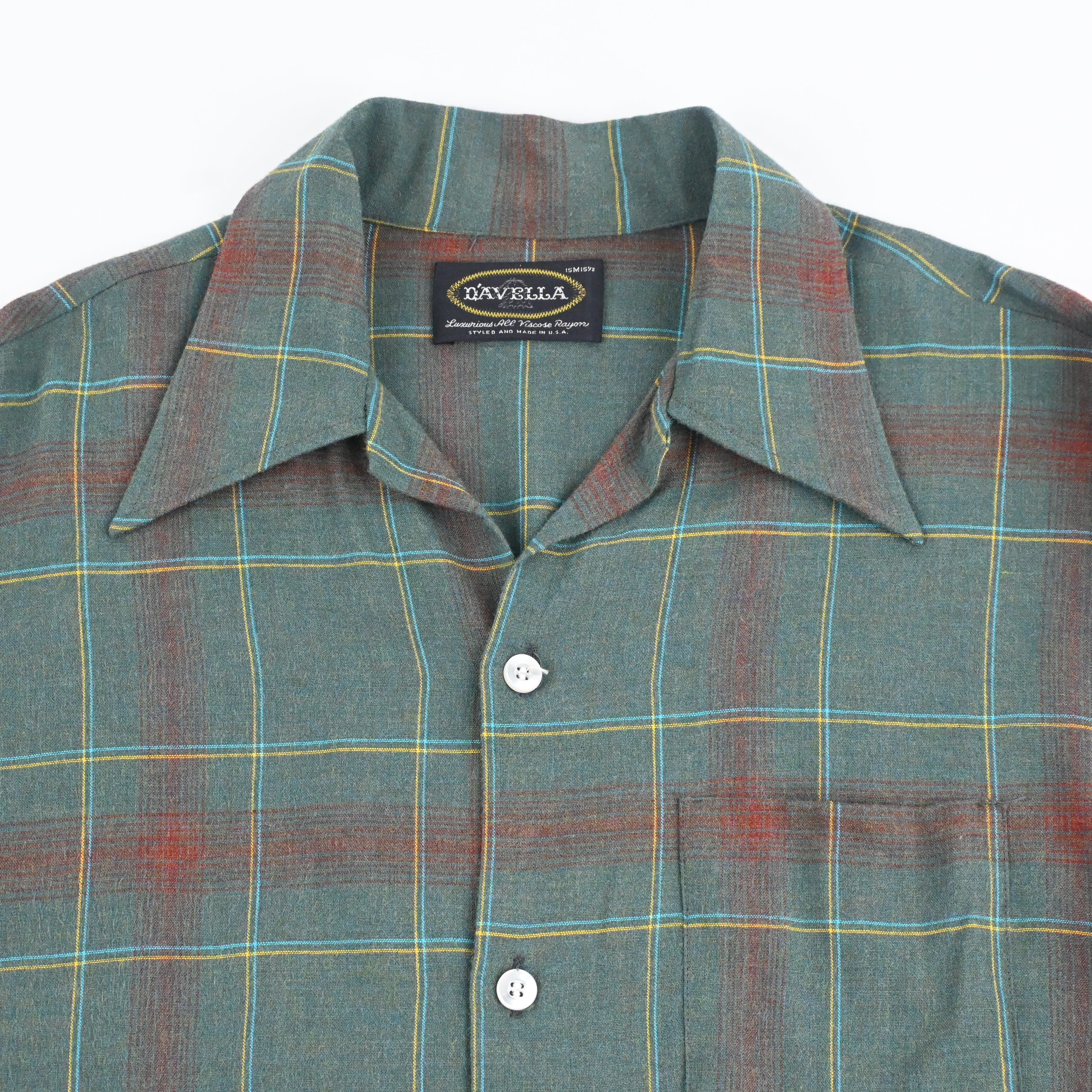 70's D'AVELLA OPEN COLLAR SHIRT SIZE M