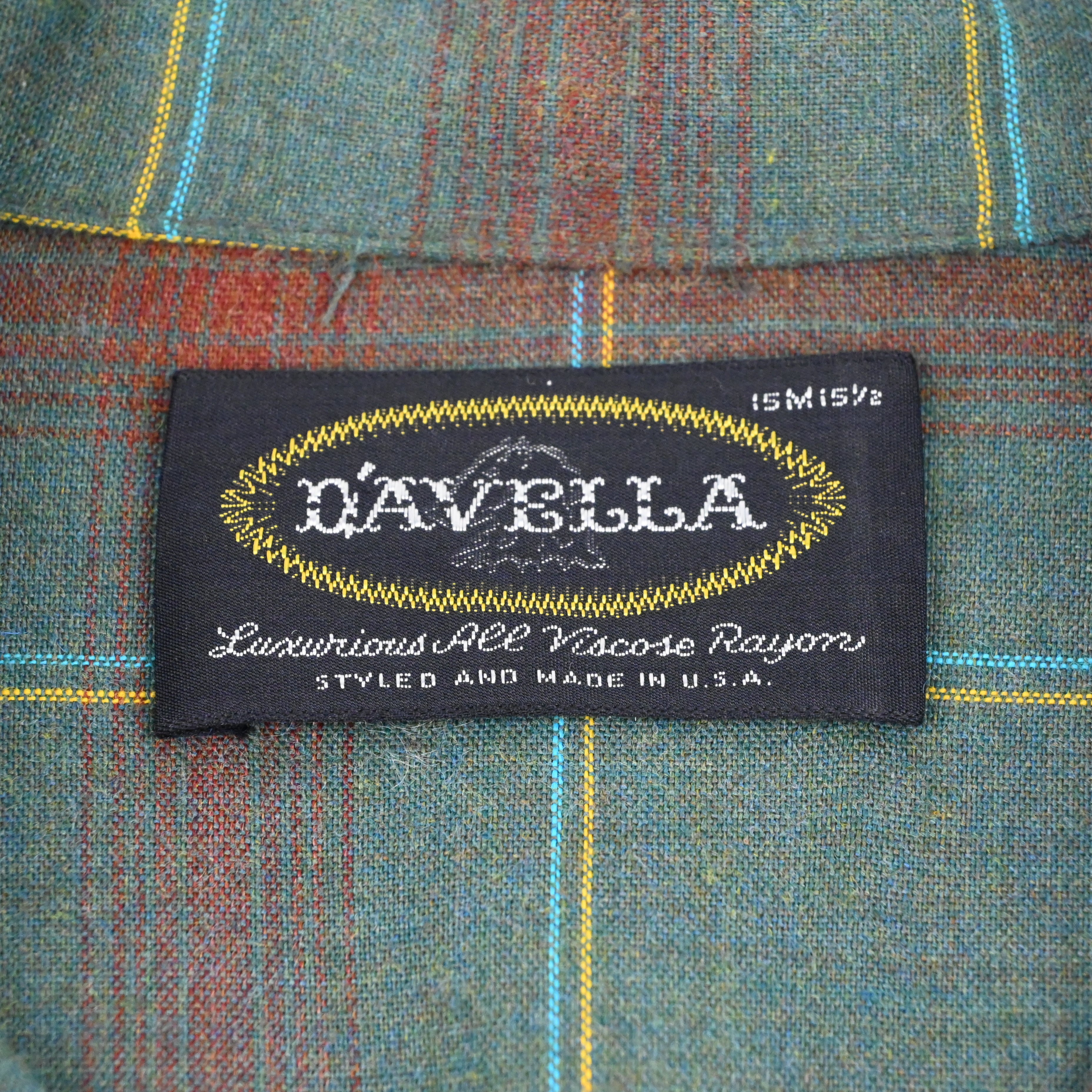 70's D'AVELLA OPEN COLLAR SHIRT SIZE M