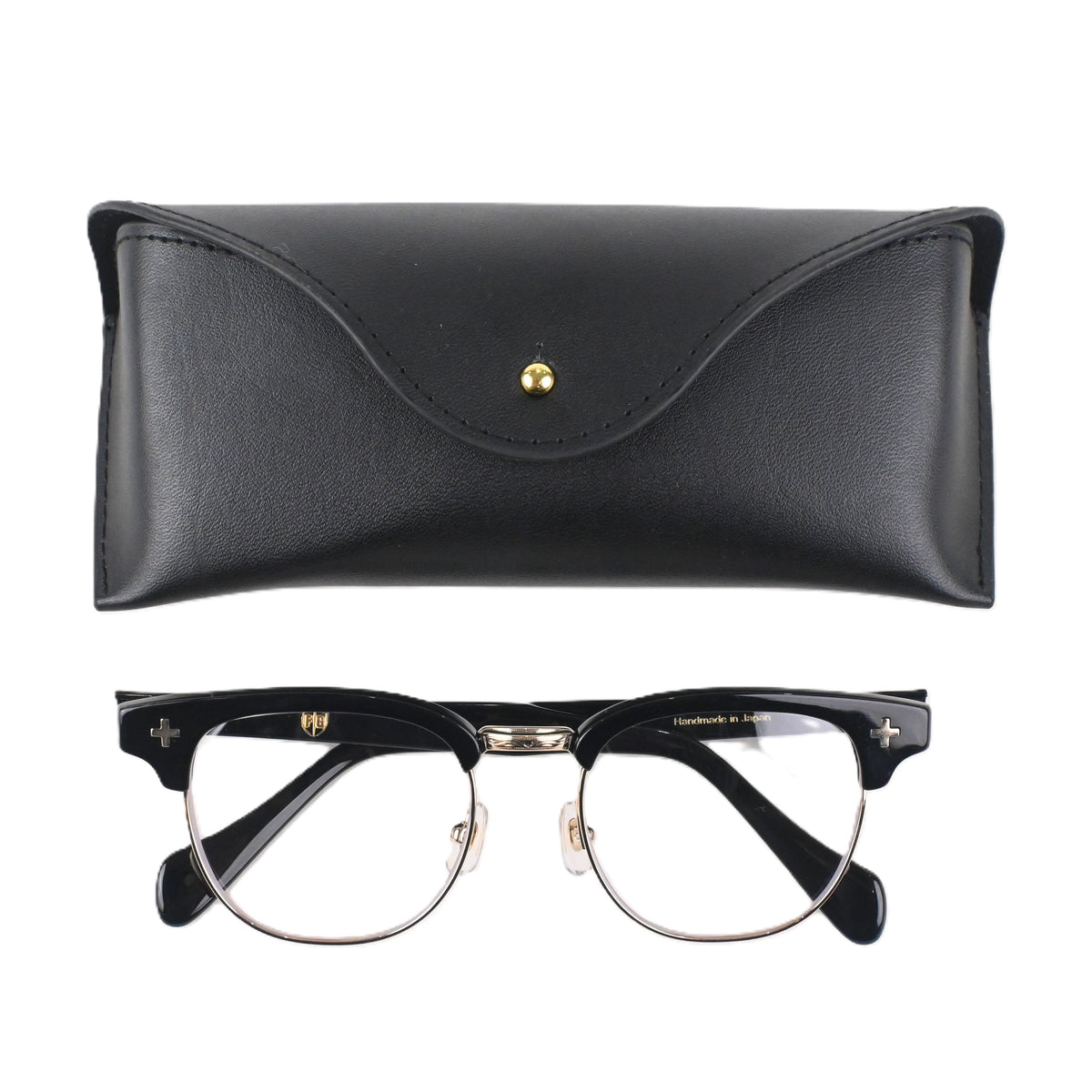 FLAME: Black×Gold LENSES:Clear Foremost Garments Flip up Glasses
