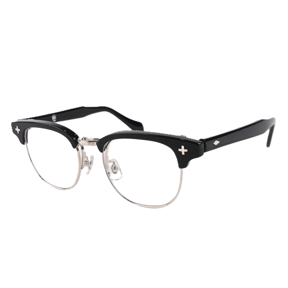 FLAME: Black×Silver LENSES:Clear Foremost Garments Flip up Glasses