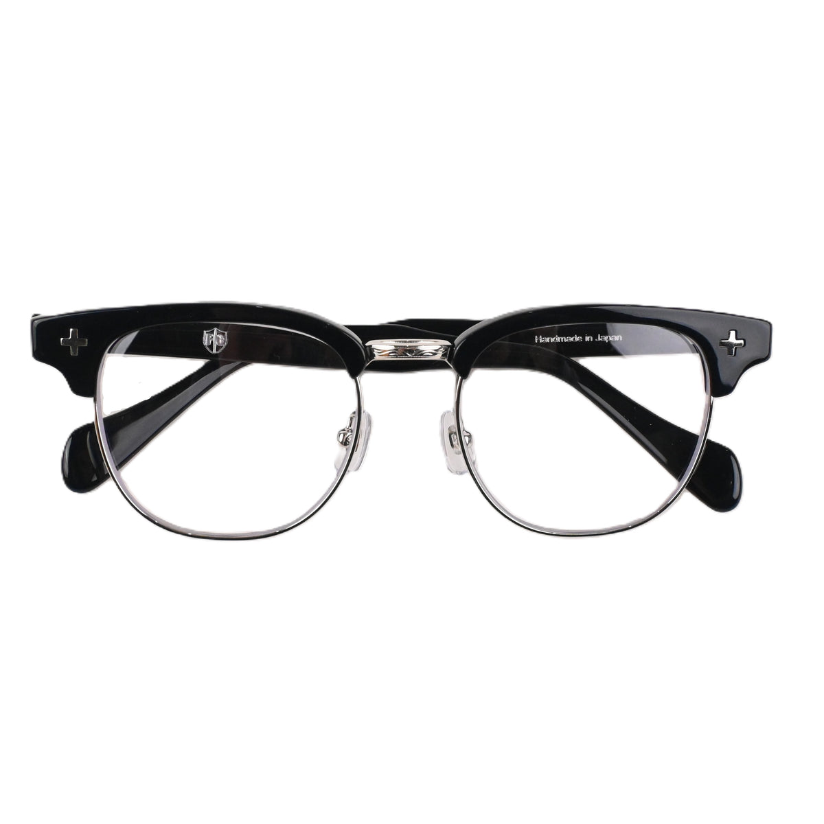 FLAME: Black×Silver LENSES:Clear Foremost Garments Flip up Glasses