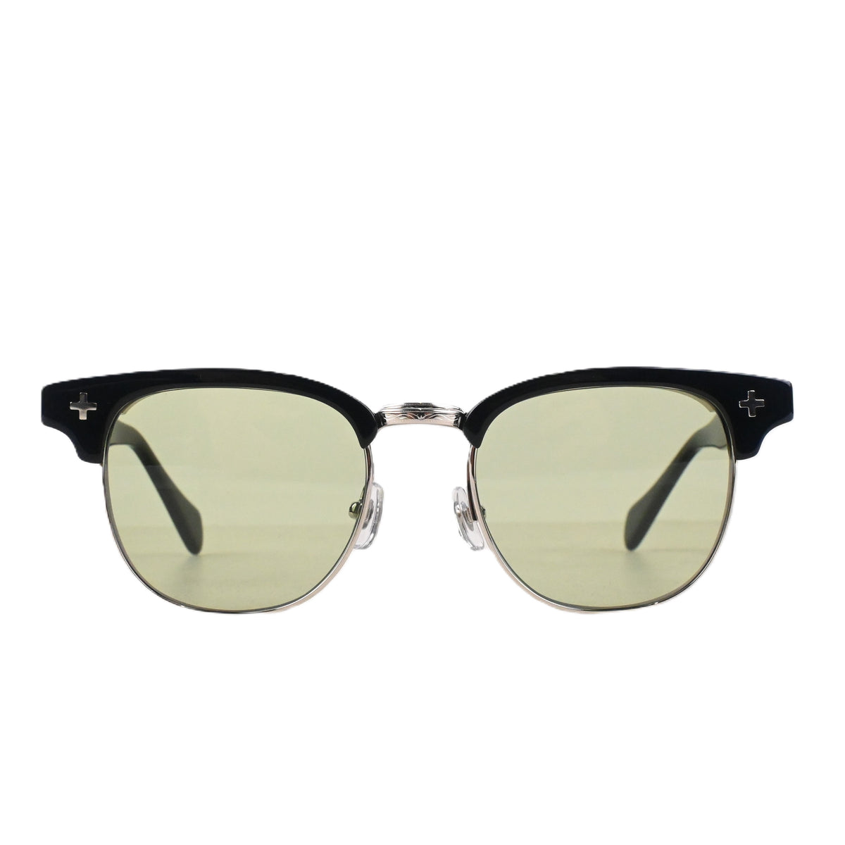 FLAME:Black×Silver LENSES:Olive Foremost Garments Flip up Glasses