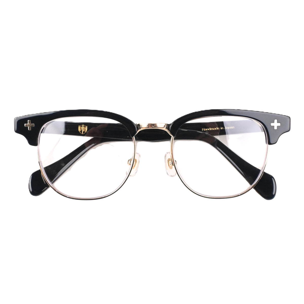 FLAME: Black×Gold LENSES:Clear Foremost Garments Flip up Glasses