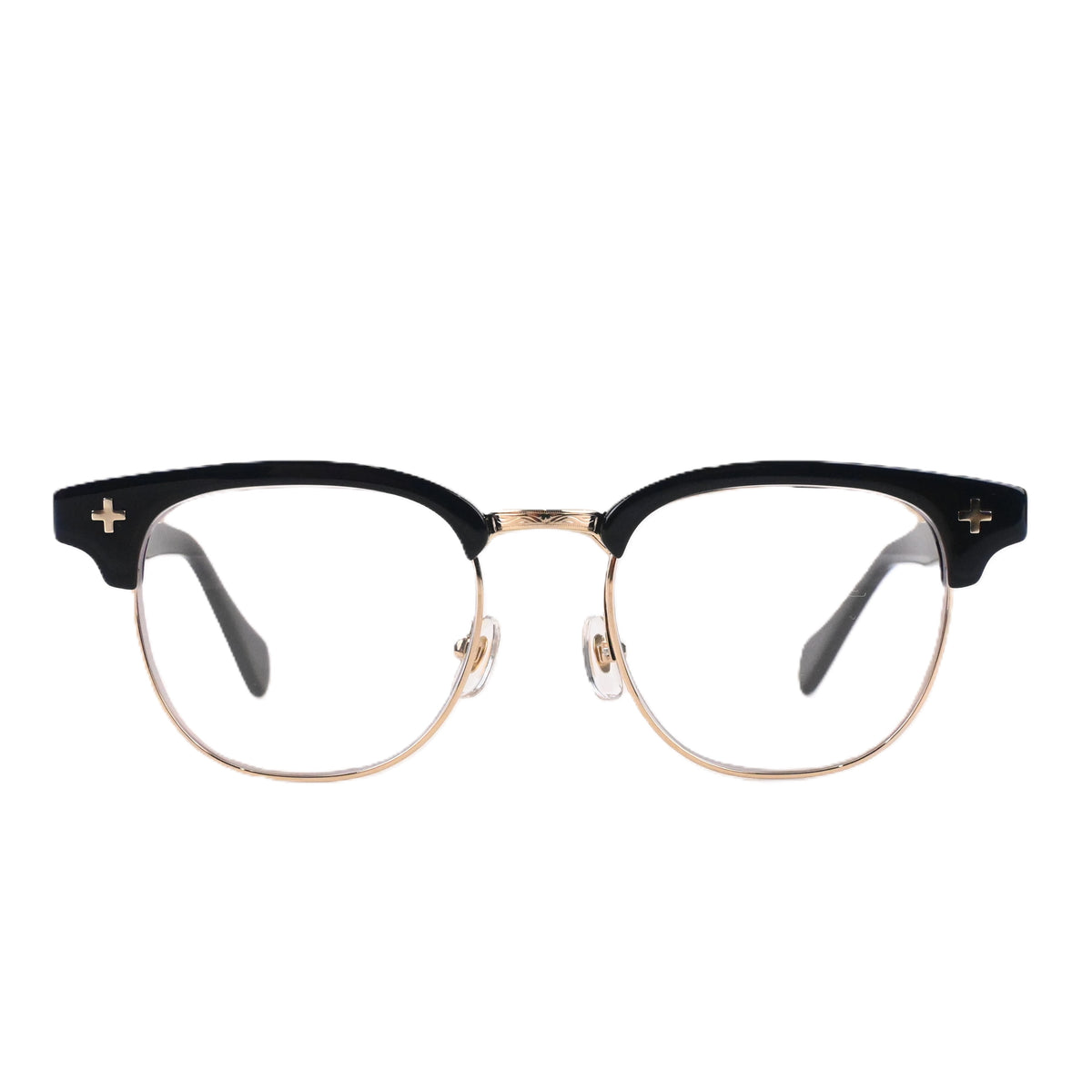 FLAME: Black×Gold LENSES:Clear Foremost Garments Flip up Glasses