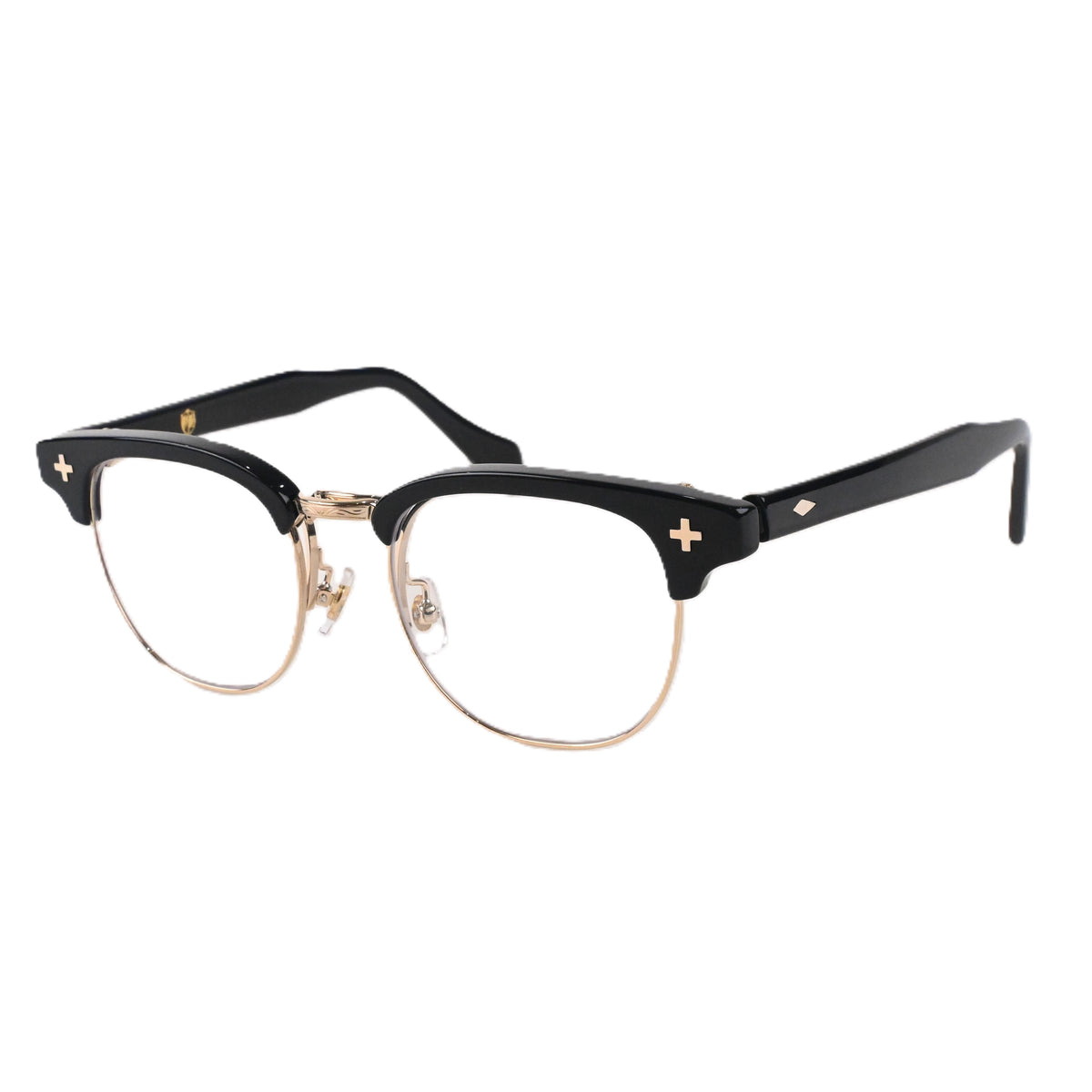 FLAME: Black×Gold LENSES:Clear Foremost Garments Flip up Glasses