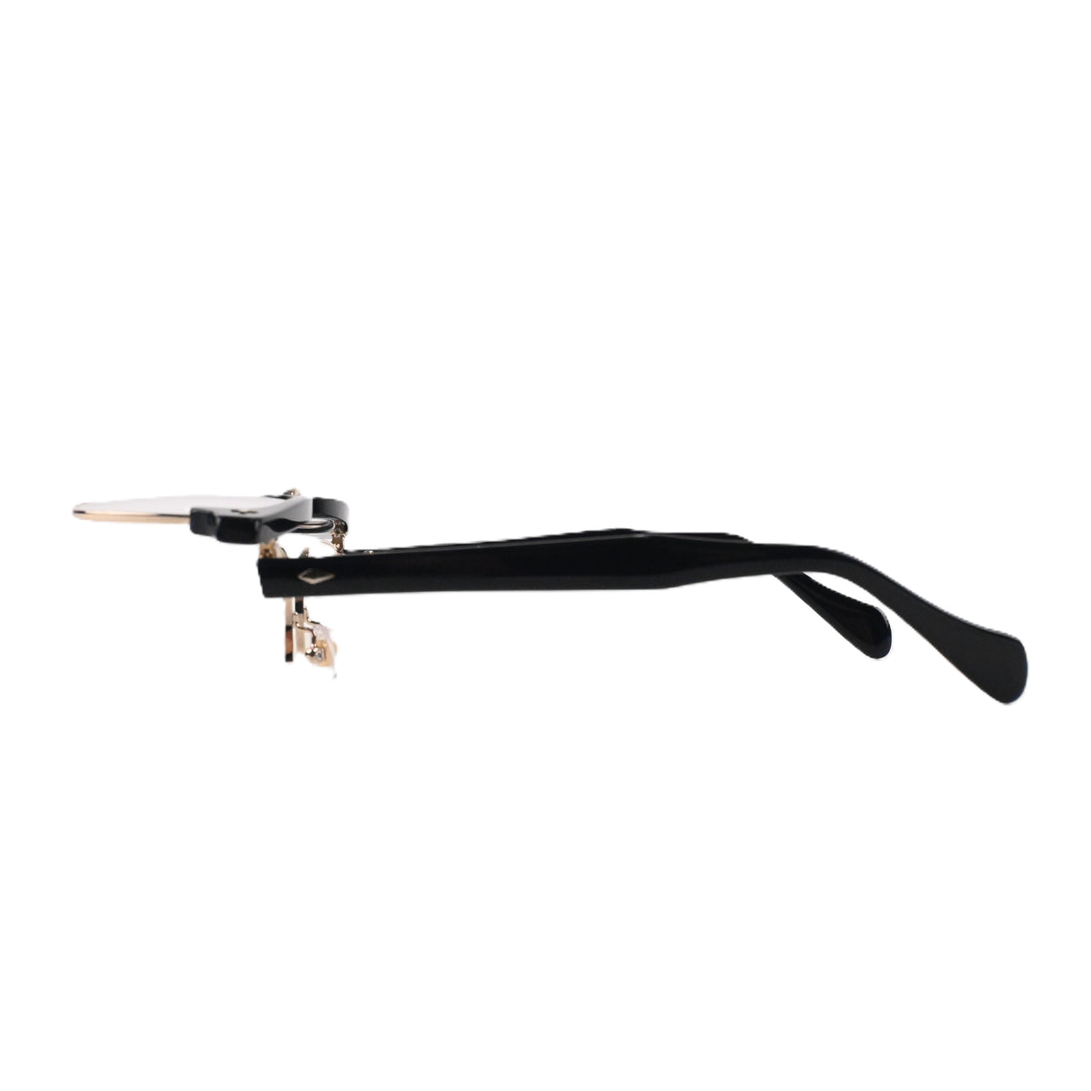 FLAME: Black×Gold LENSES:Clear Foremost Garments Flip up Glasses