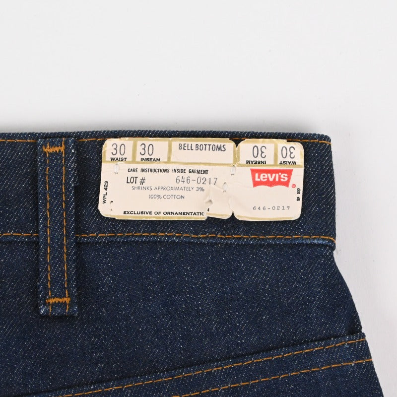 79'y LEVI’S 646 BELL BOTTOMS DEAD STOCK SIZE W30 L30
