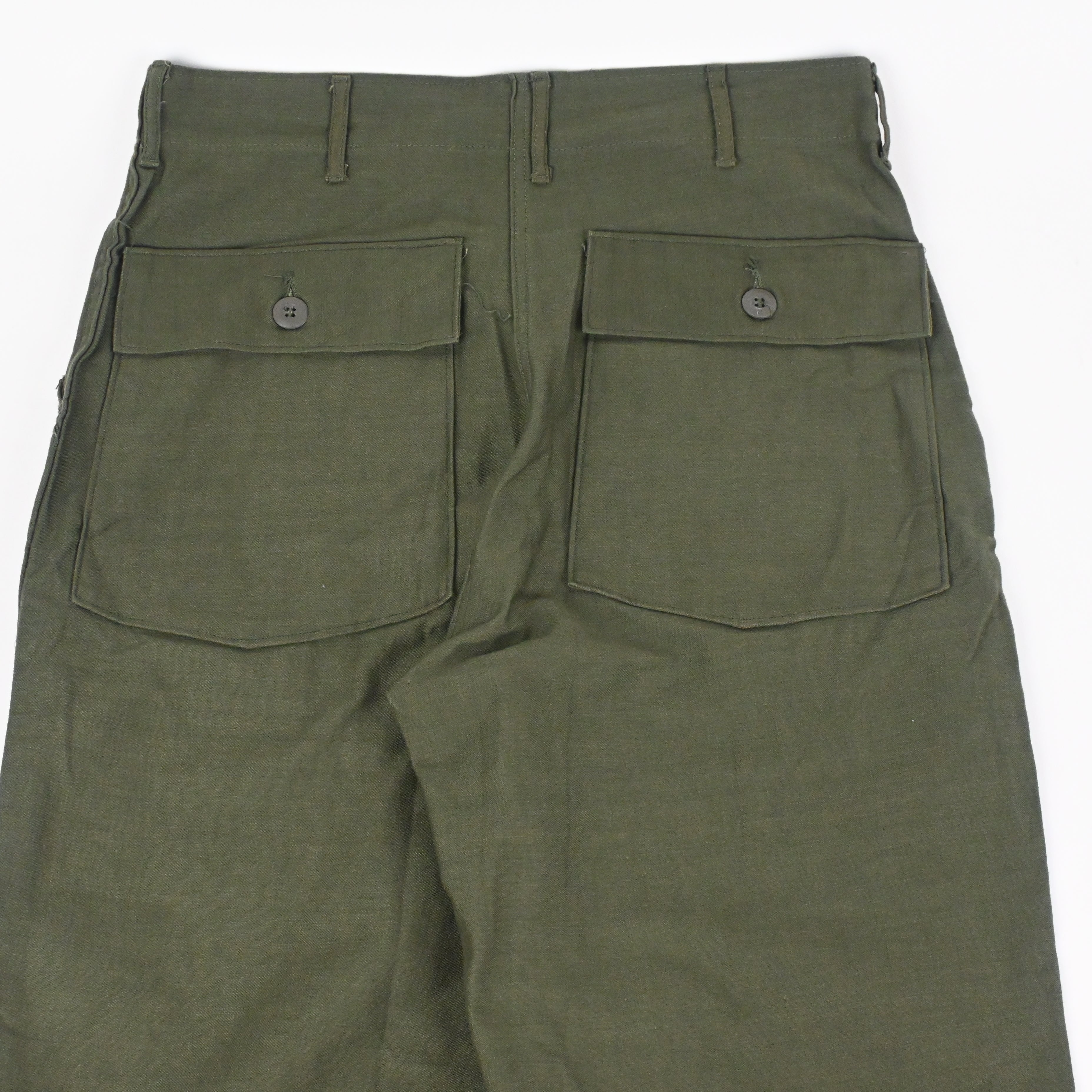 '72 SATEEN FATIGUE PANTS BUTTON FLY NON WASH SIZE W32 L33