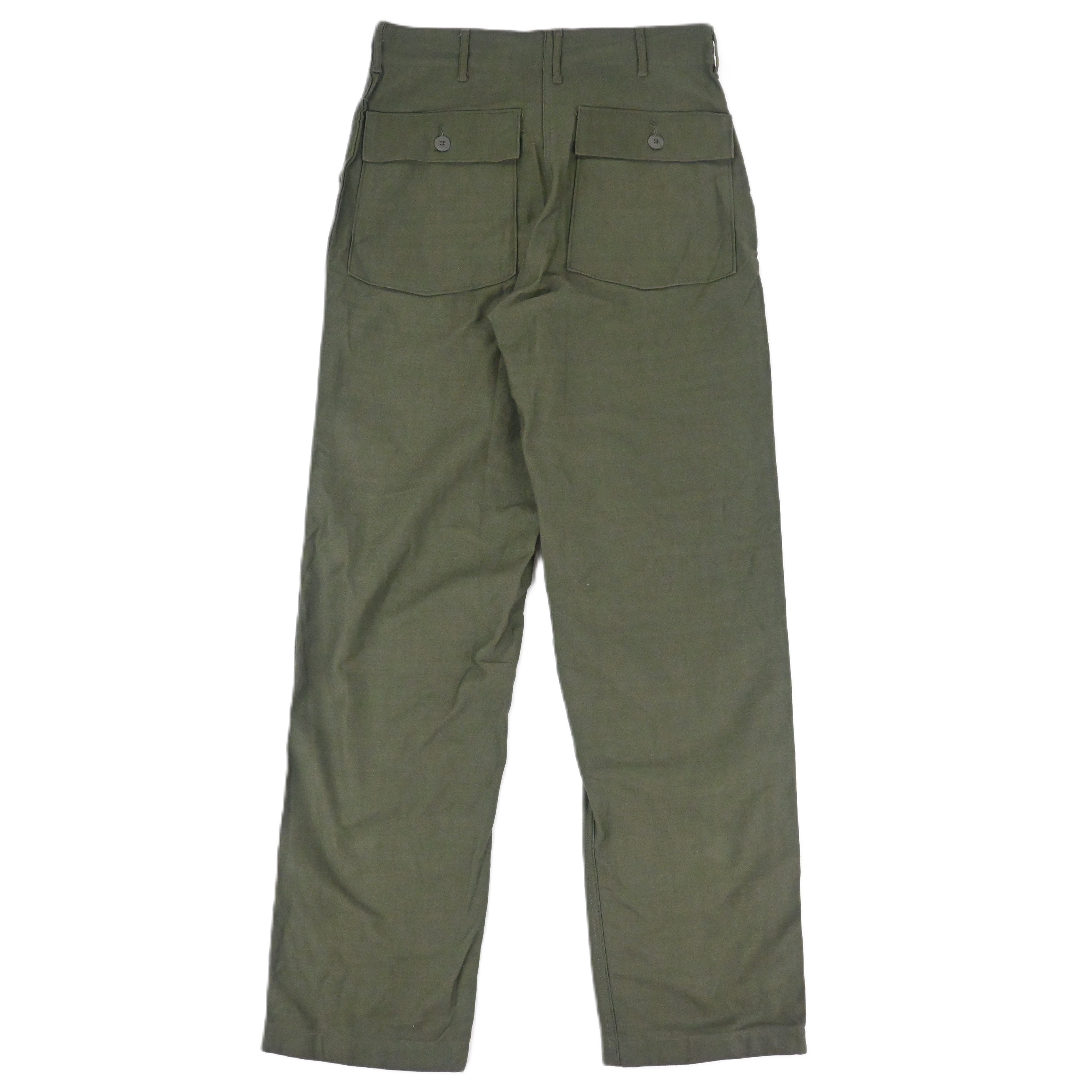 '72 SATEEN FATIGUE PANTS BUTTON FLY NON WASH SIZE W32 L33