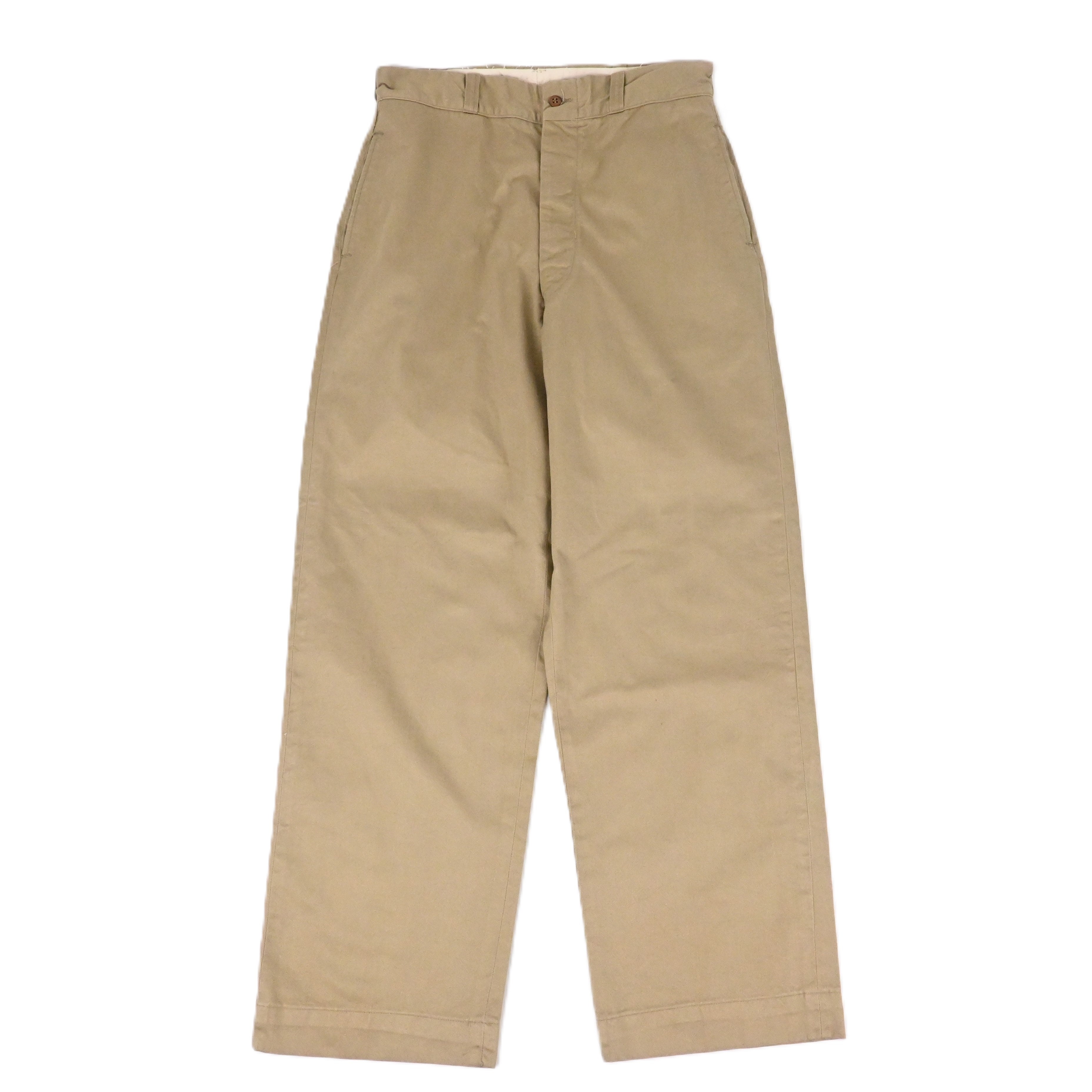 '56 US ARMY CHINO TROUSERS MIL-T-2064 BUTTONFLY SIZE 32×30 MINT