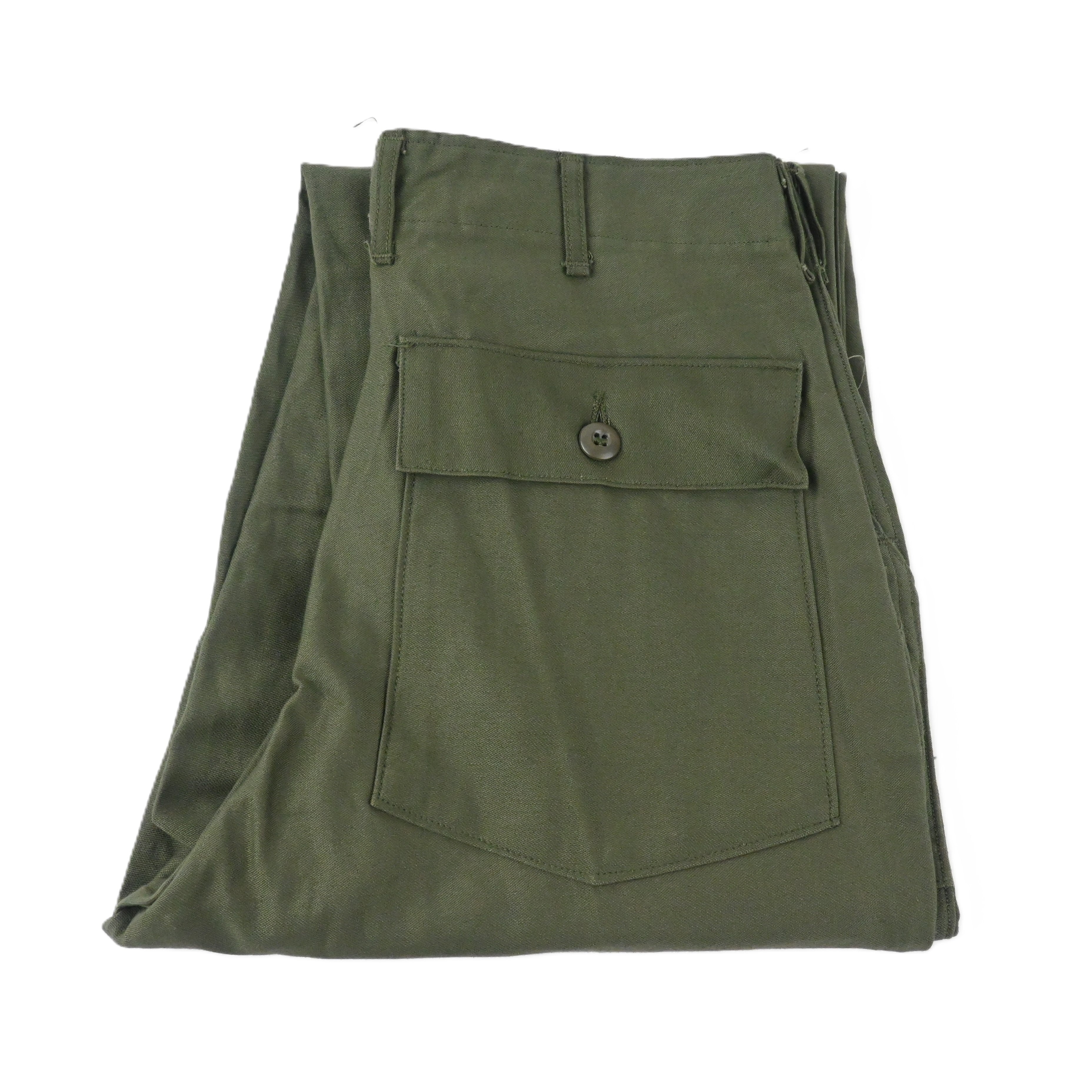 '75 SATEEN FATIGUE PANTS BUTTON FLY DEAD STOCK SIZE W32 L31