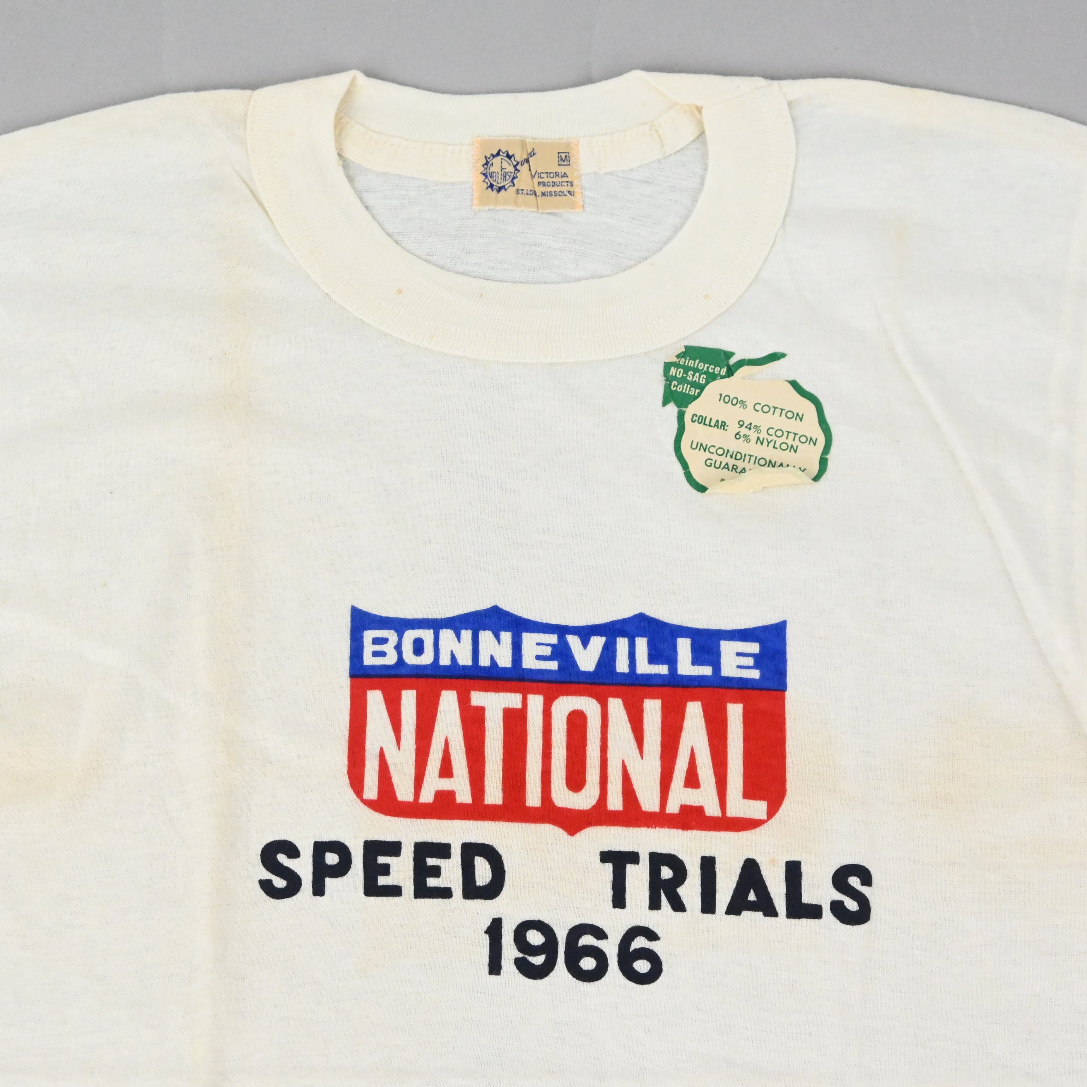 '66 BONNEVILLE NATIONAL SPEED TRIALS 1966 T-SHIRT SIZE M DEAT STOCK