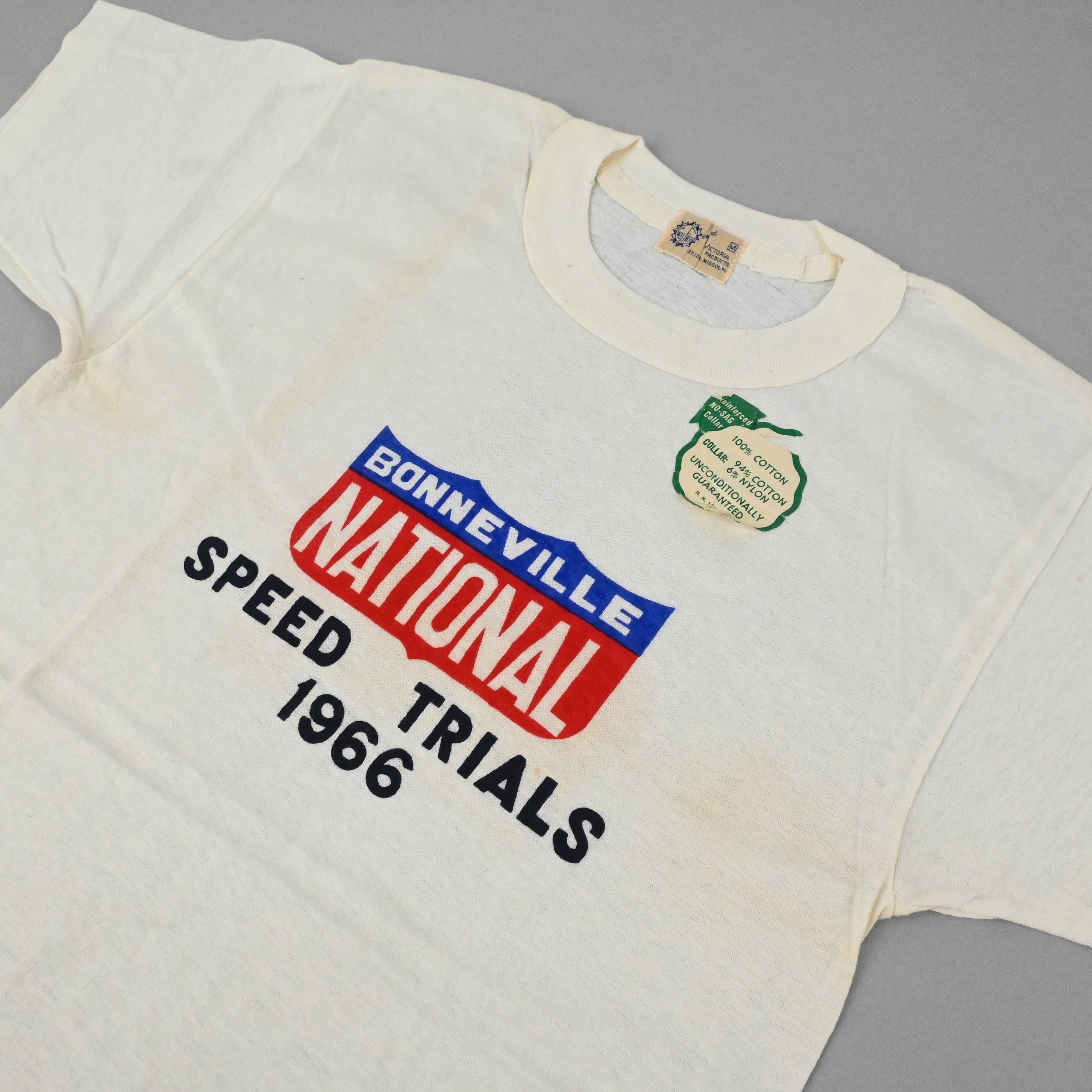 '66 BONNEVILLE NATIONAL SPEED TRIALS 1966 T-SHIRT SIZE M DEAT STOCK