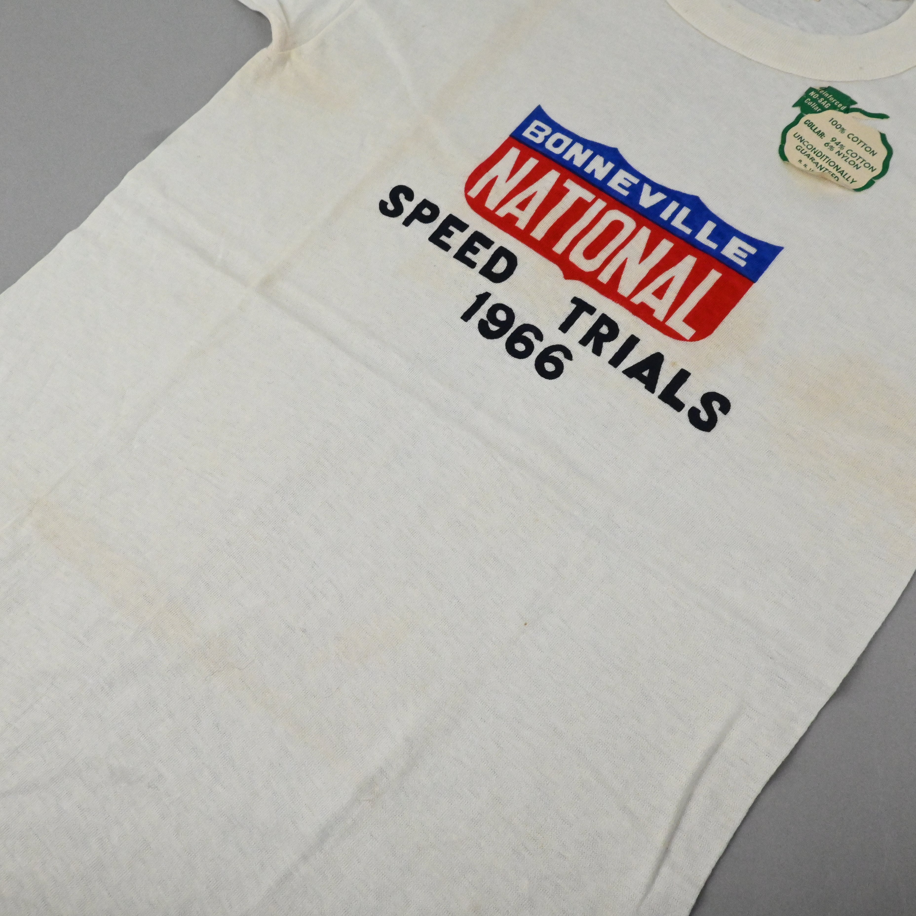 '66 BONNEVILLE NATIONAL SPEED TRIALS 1966 T-SHIRT SIZE M DEAT STOCK