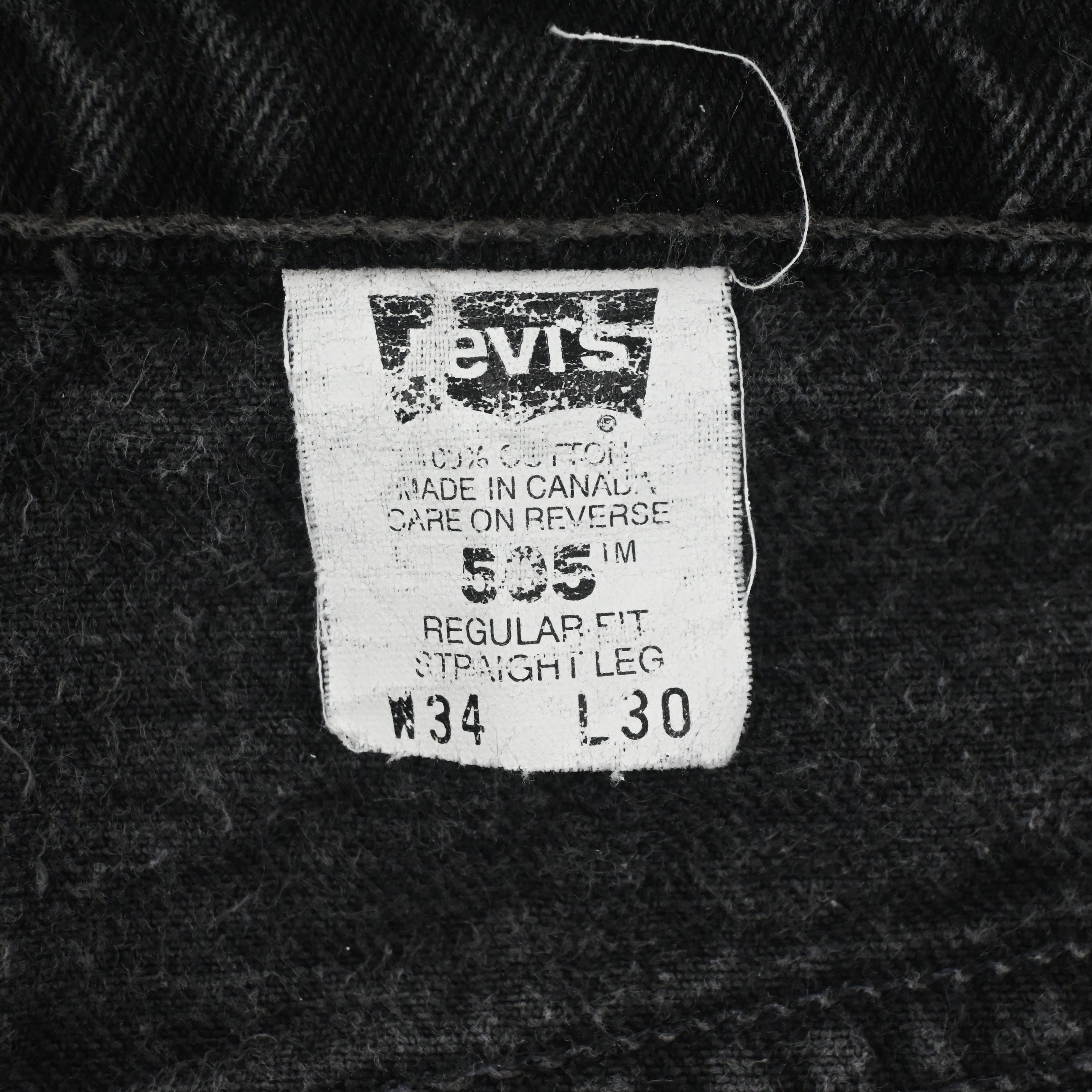 '98 LEVI'S 00505-0260 SIZE W34 L30 BLACK