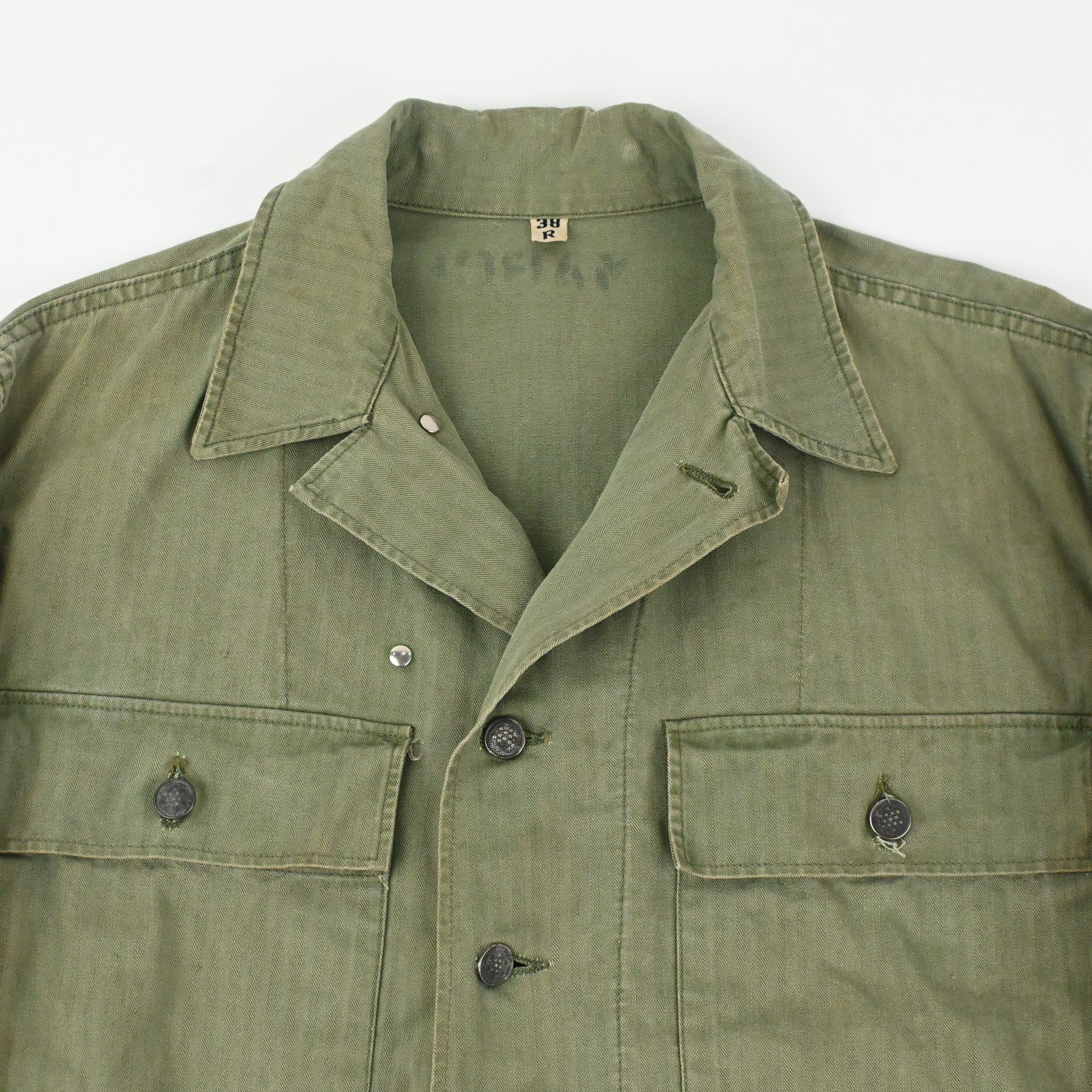 40's US ARMY M-43 UTILITY JACKET HBT SIZE 38R ②
