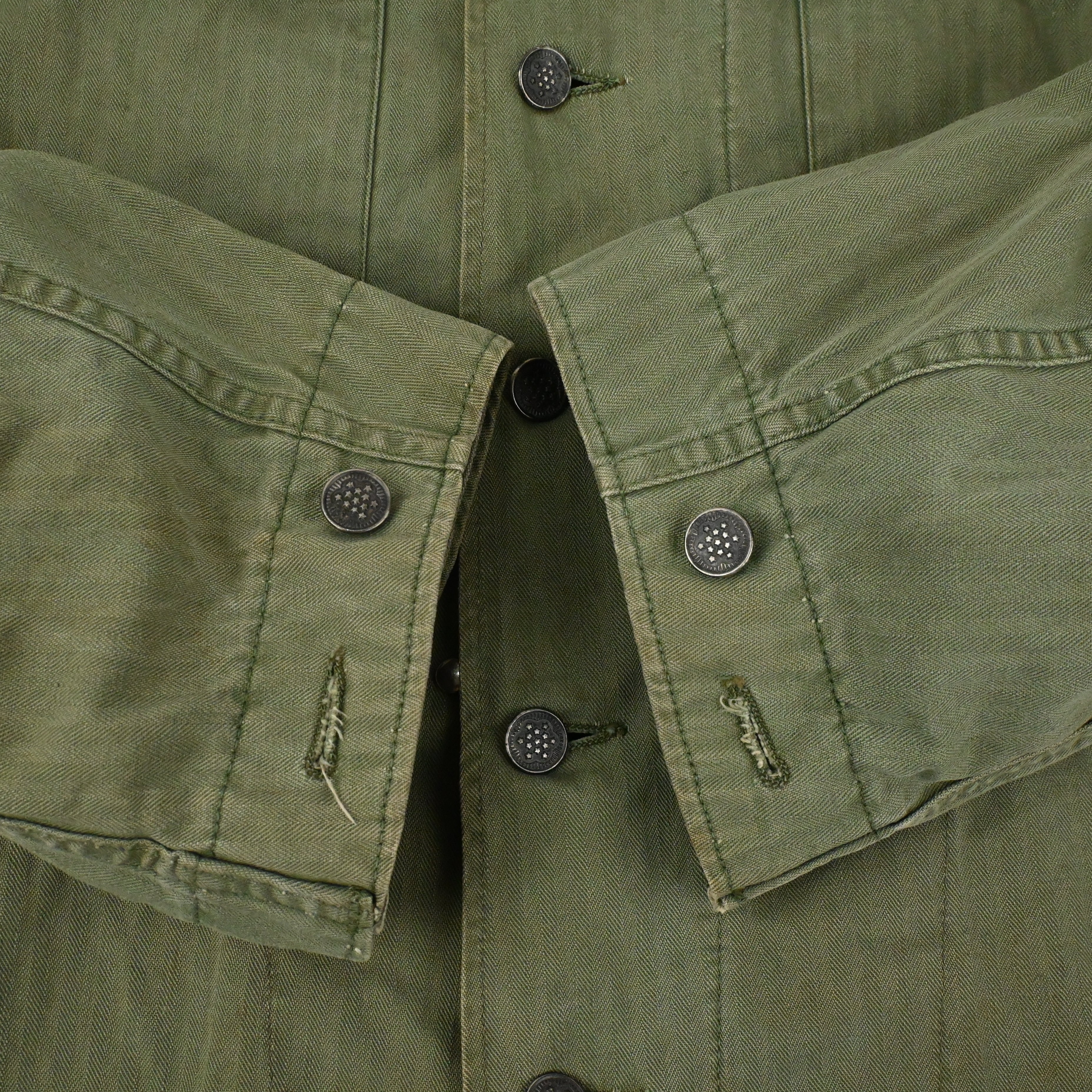 40's US ARMY M-43 UTILITY JACKET HBT SIZE 38R ②