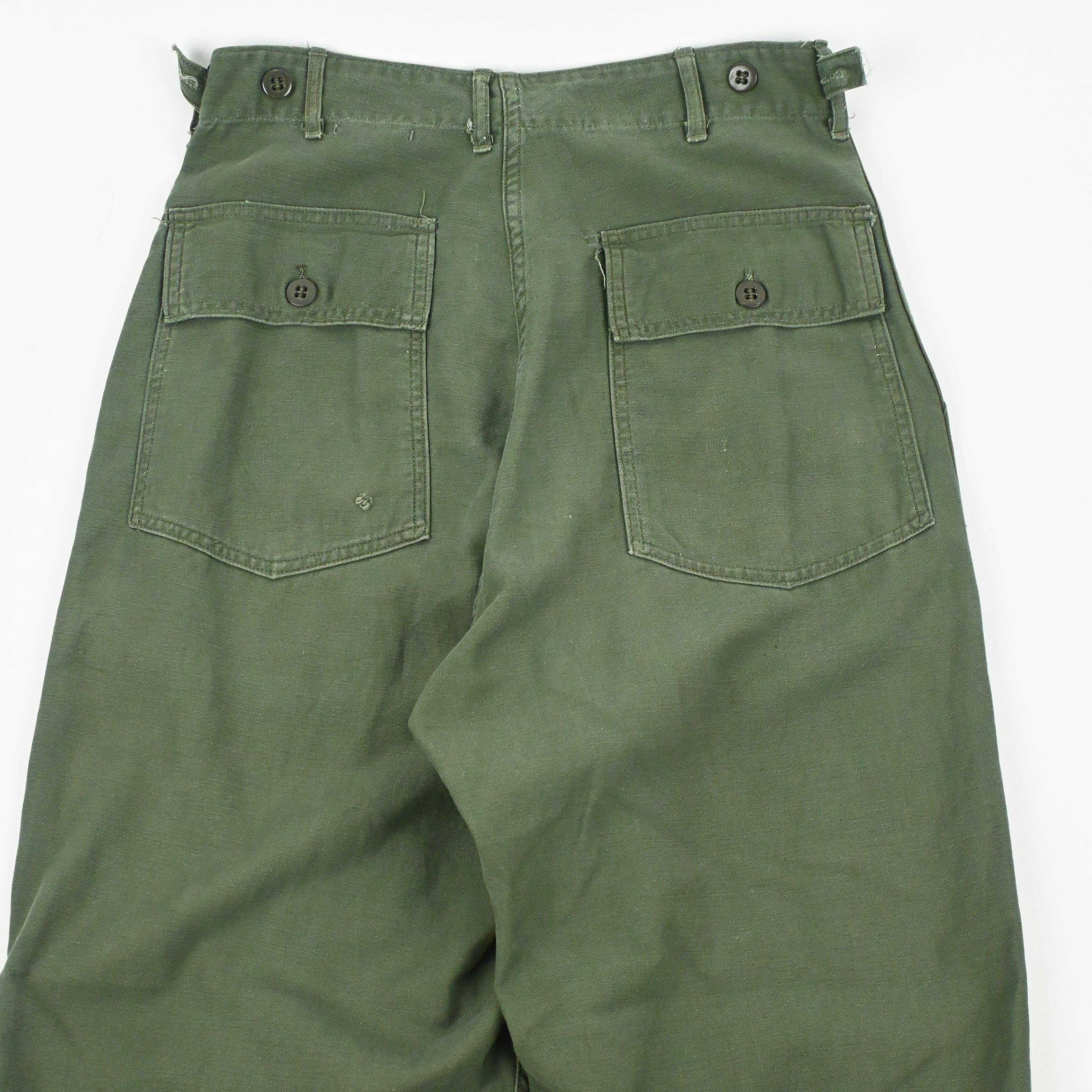'62 SATEEN FATIGUE PANTS BUTTON FLY SIZE W29 L31