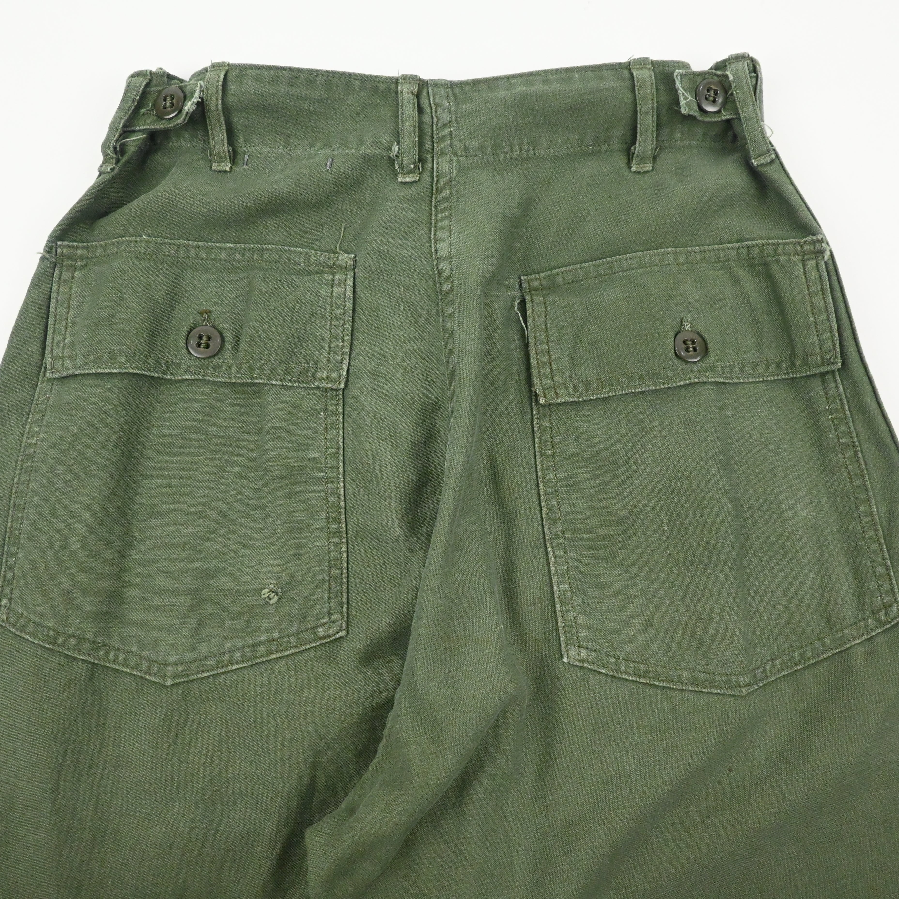 '62 SATEEN FATIGUE PANTS BUTTON FLY SIZE W29 L31
