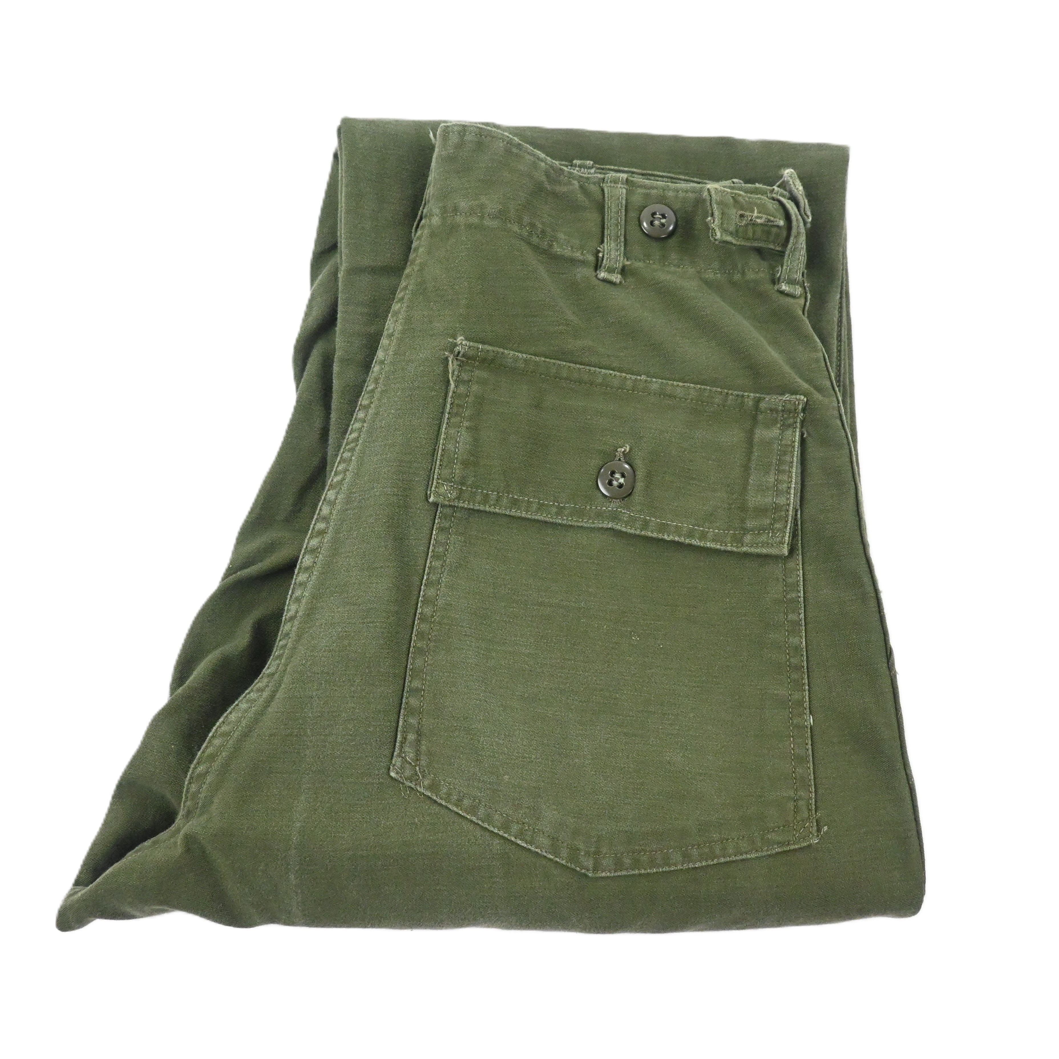 '61 SATEEN FATIGUE PANTS BUTTON FLY SIZE W29 L31