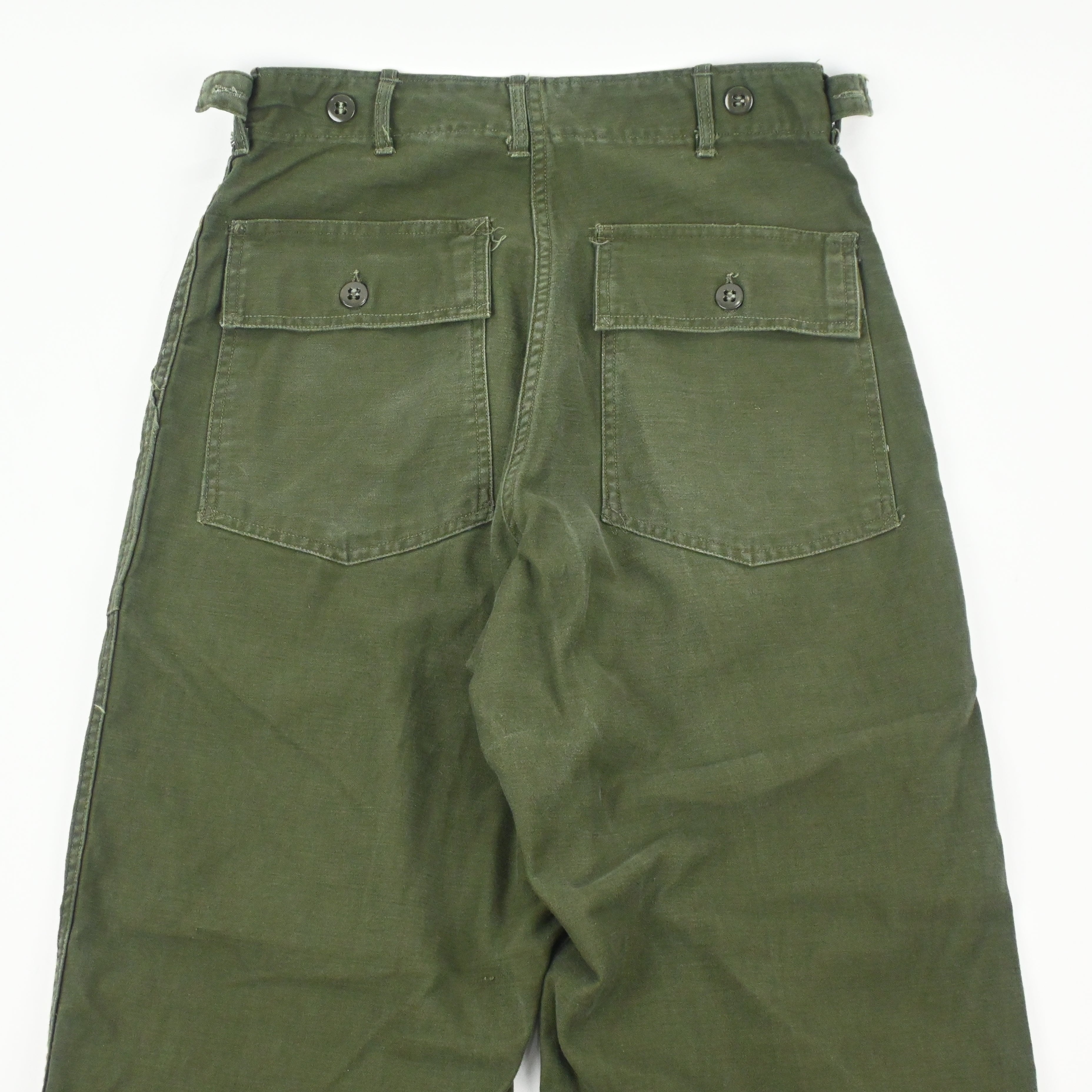 '61 SATEEN FATIGUE PANTS BUTTON FLY SIZE W29 L31