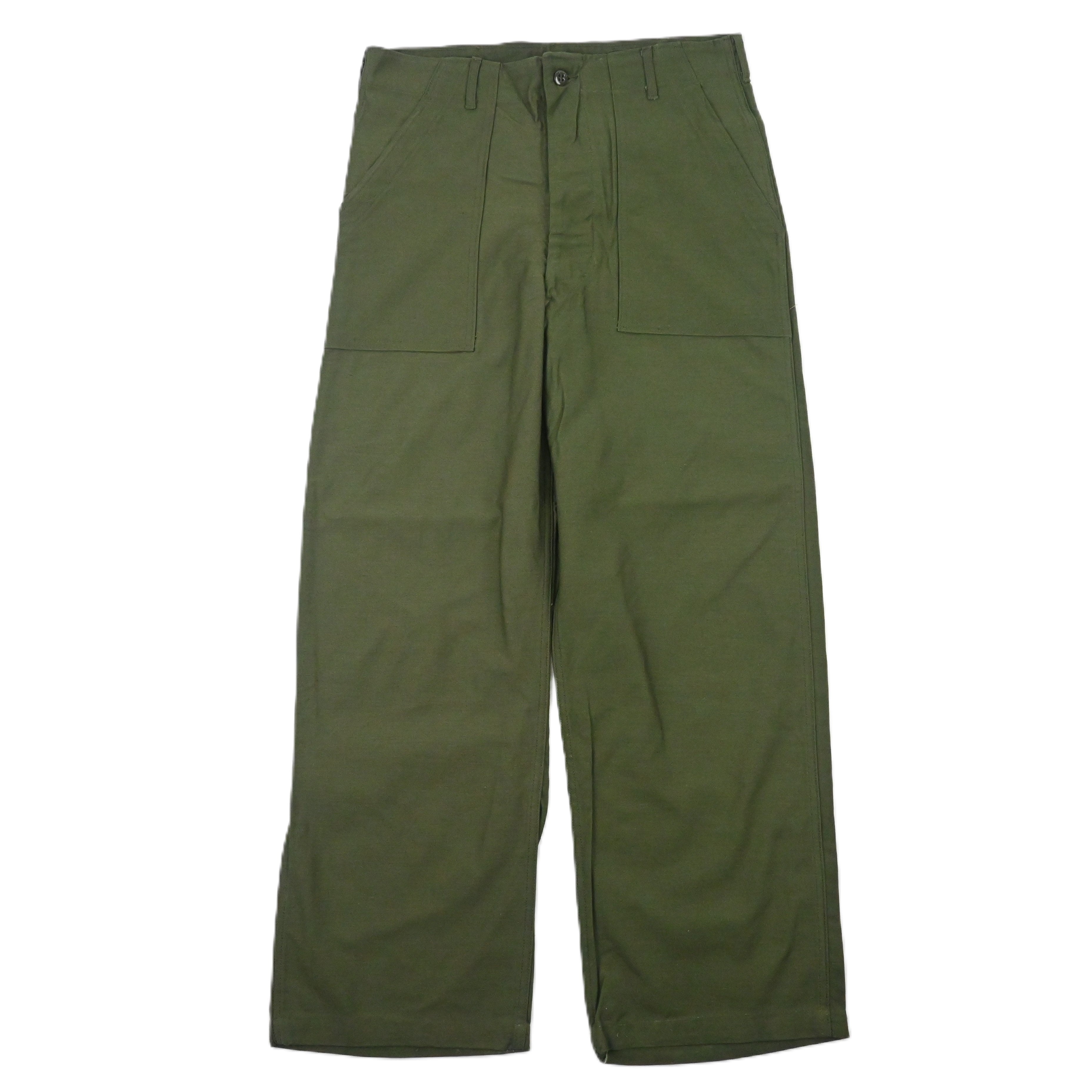 60's SATEEN FATIGUE PANTS BUTTON FLY DEAD STOCK SIZE W32 L29