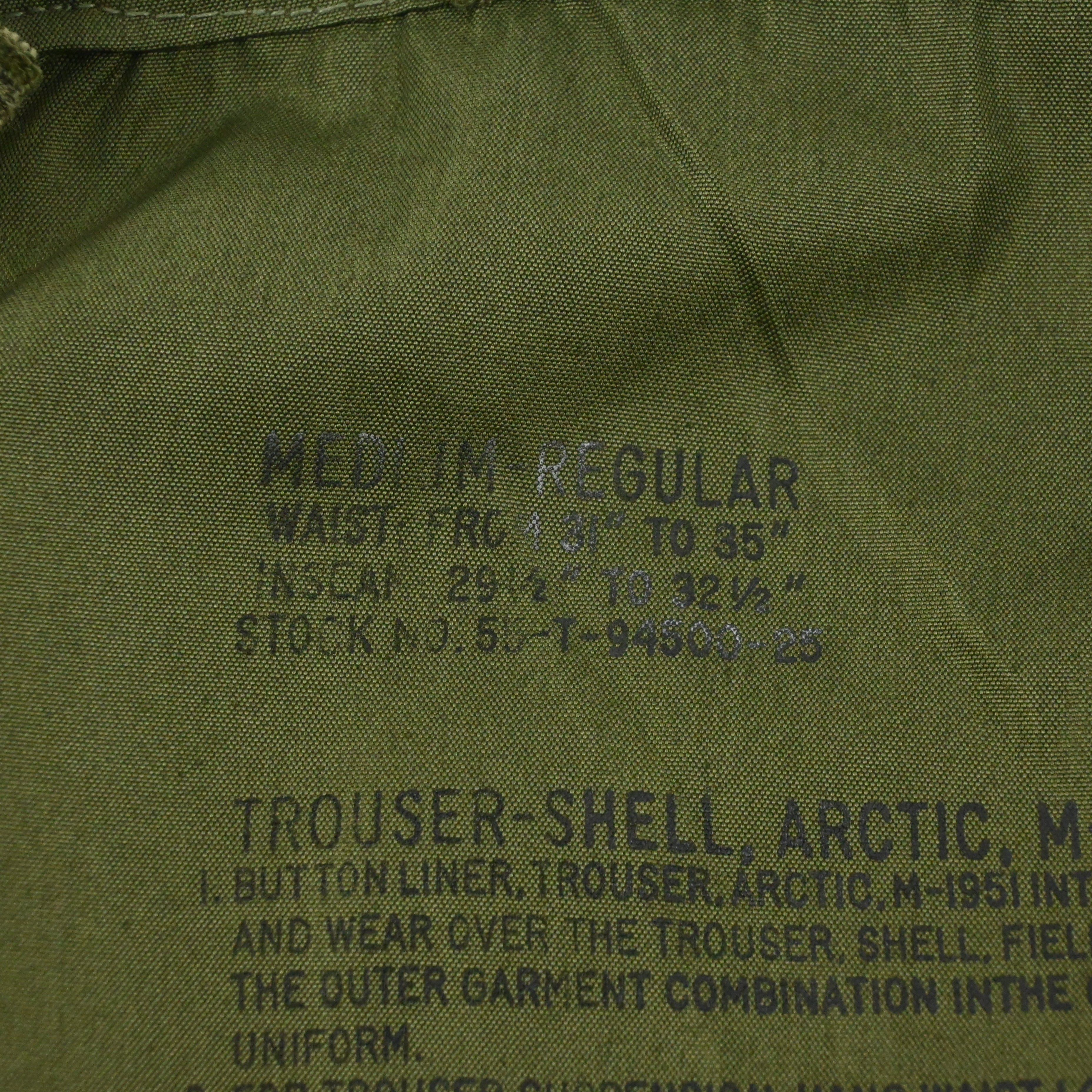 50's M-51 ARCTIC TROUSERS DEAD STOCK SIZE S-REGULAR & M-REGULAR