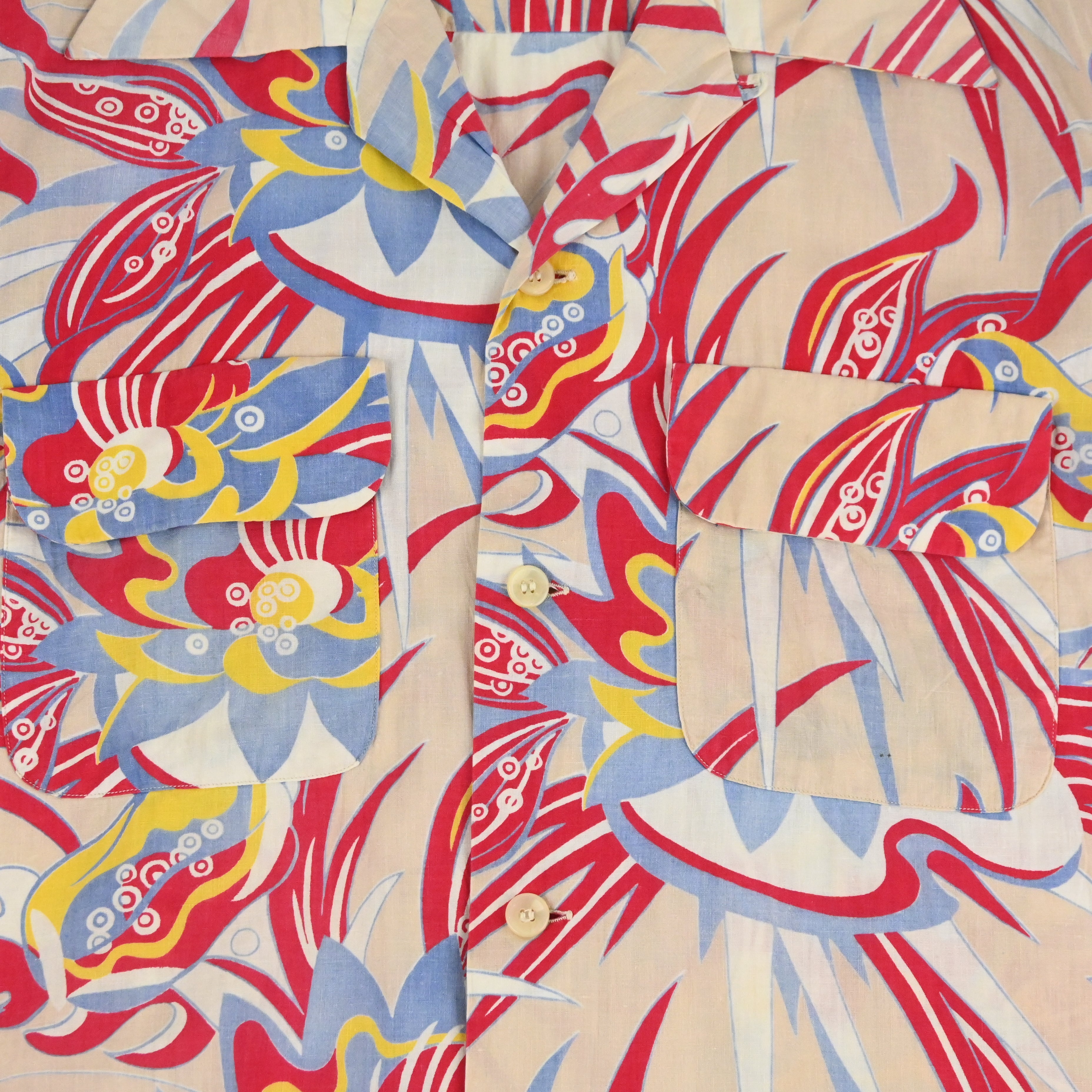 40's ARROW COTTON HAWAIIAN SHIRT SIZE ML