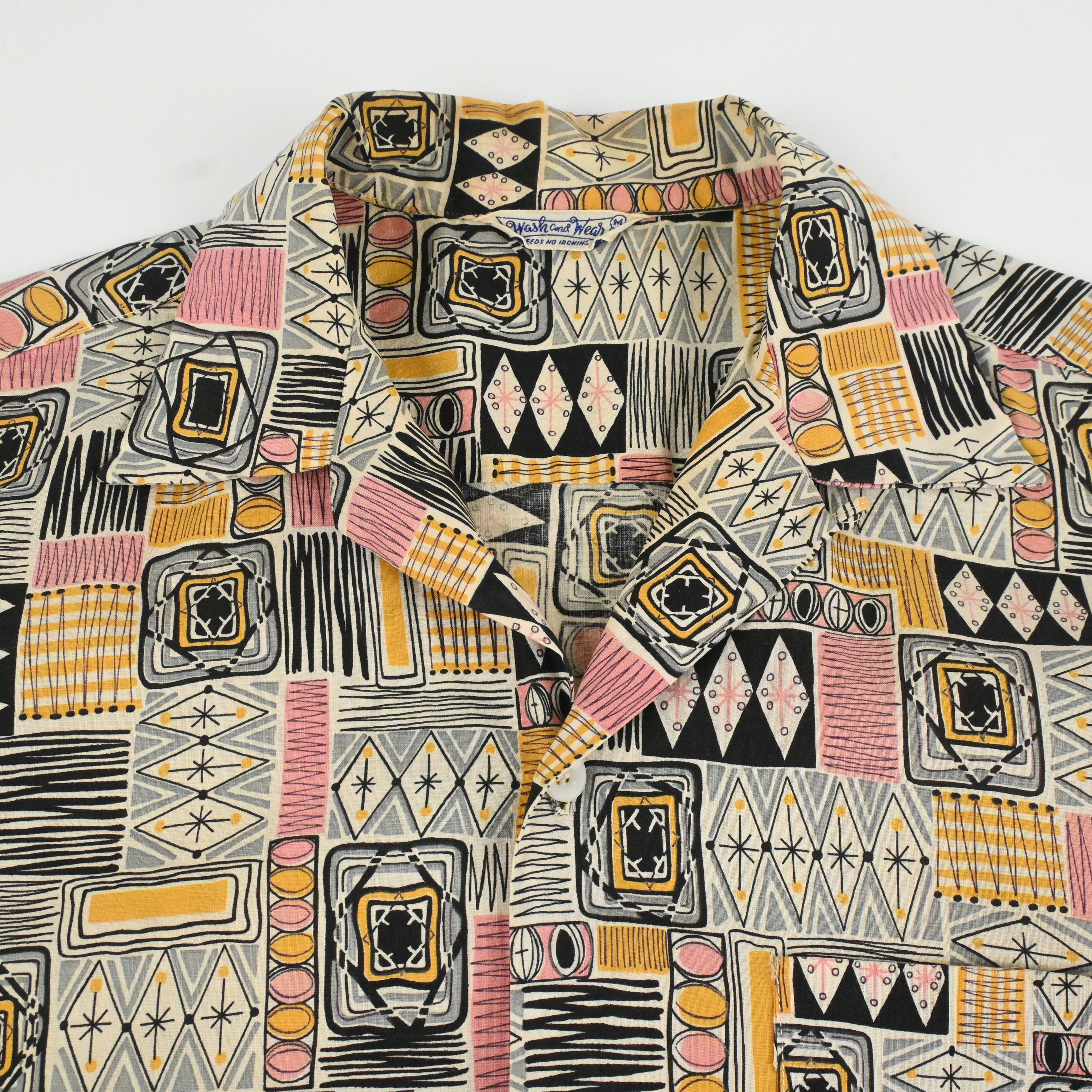 40's Wash and Wear COTTON ATOMIC LOOP COLLAR SHIRT SIZE M