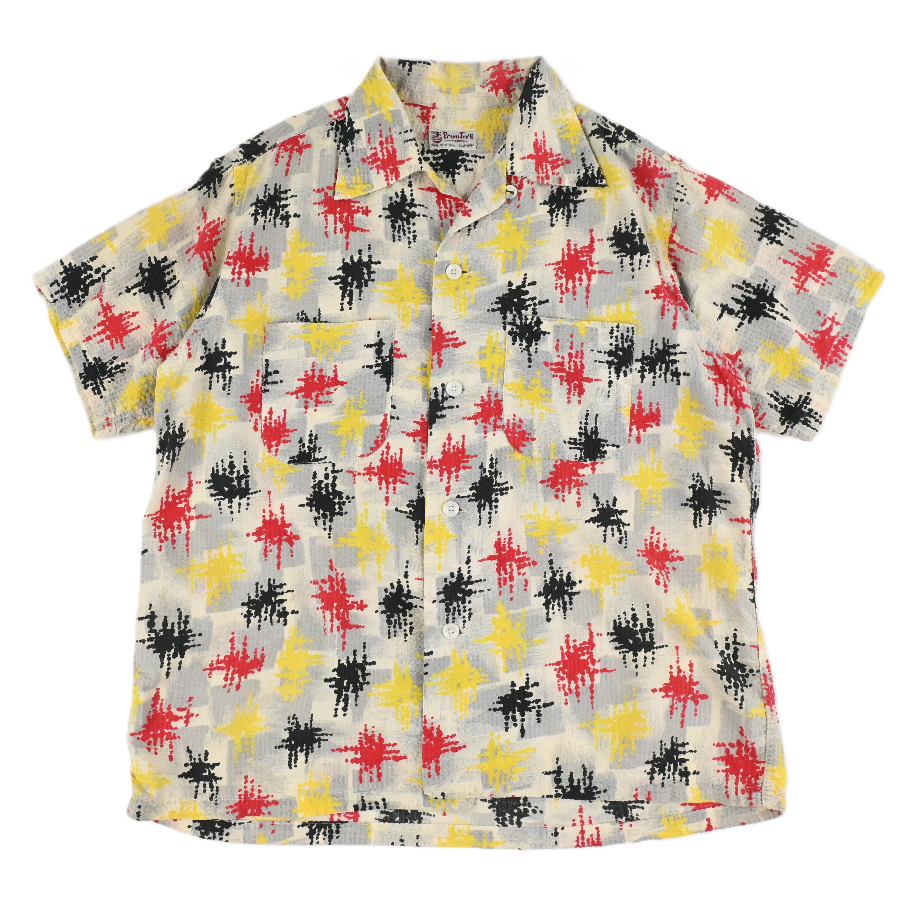 50's SEERSUCKER ATOMIC LOOP COLLAR SHIRT SIZE M