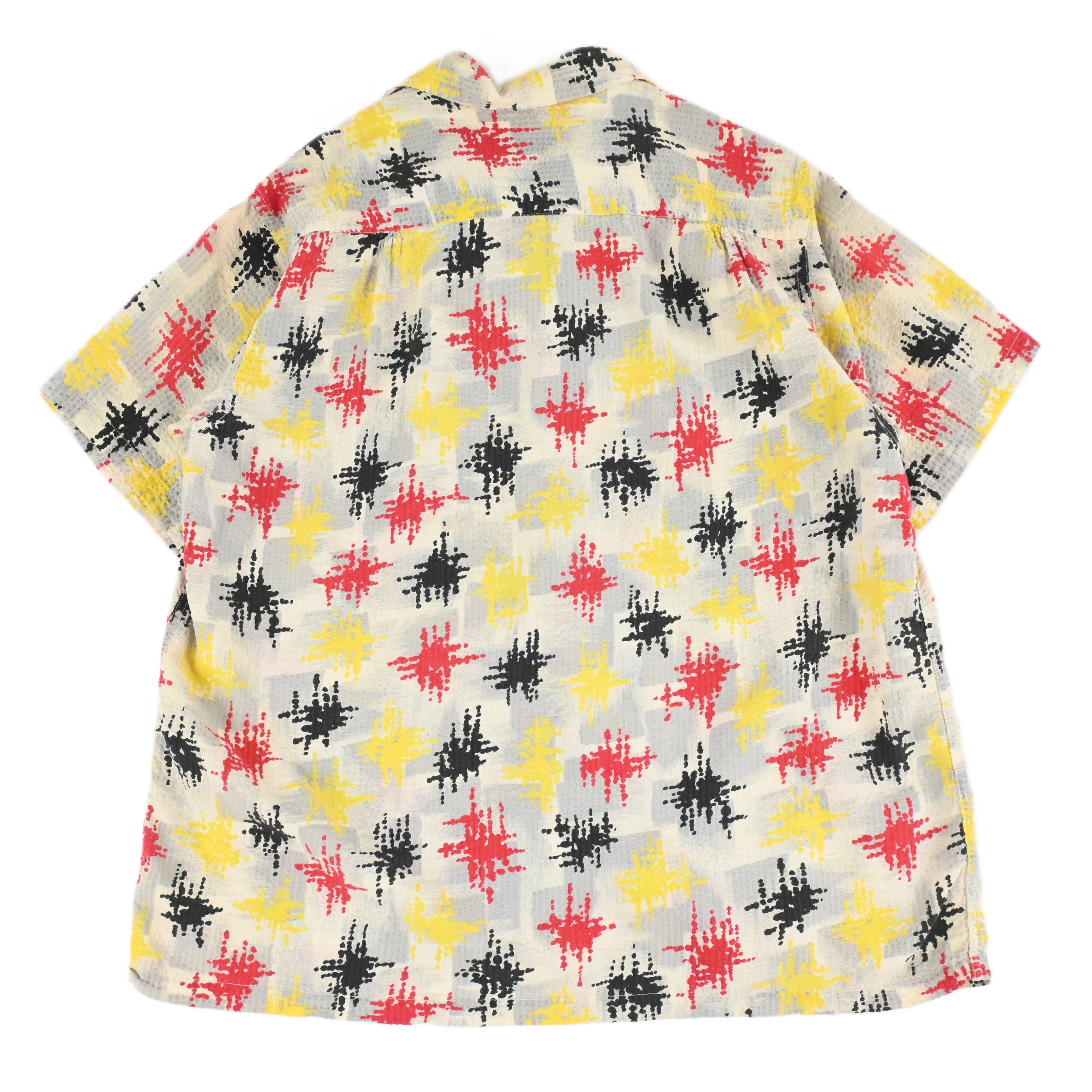 50's SEERSUCKER ATOMIC LOOP COLLAR SHIRT SIZE M