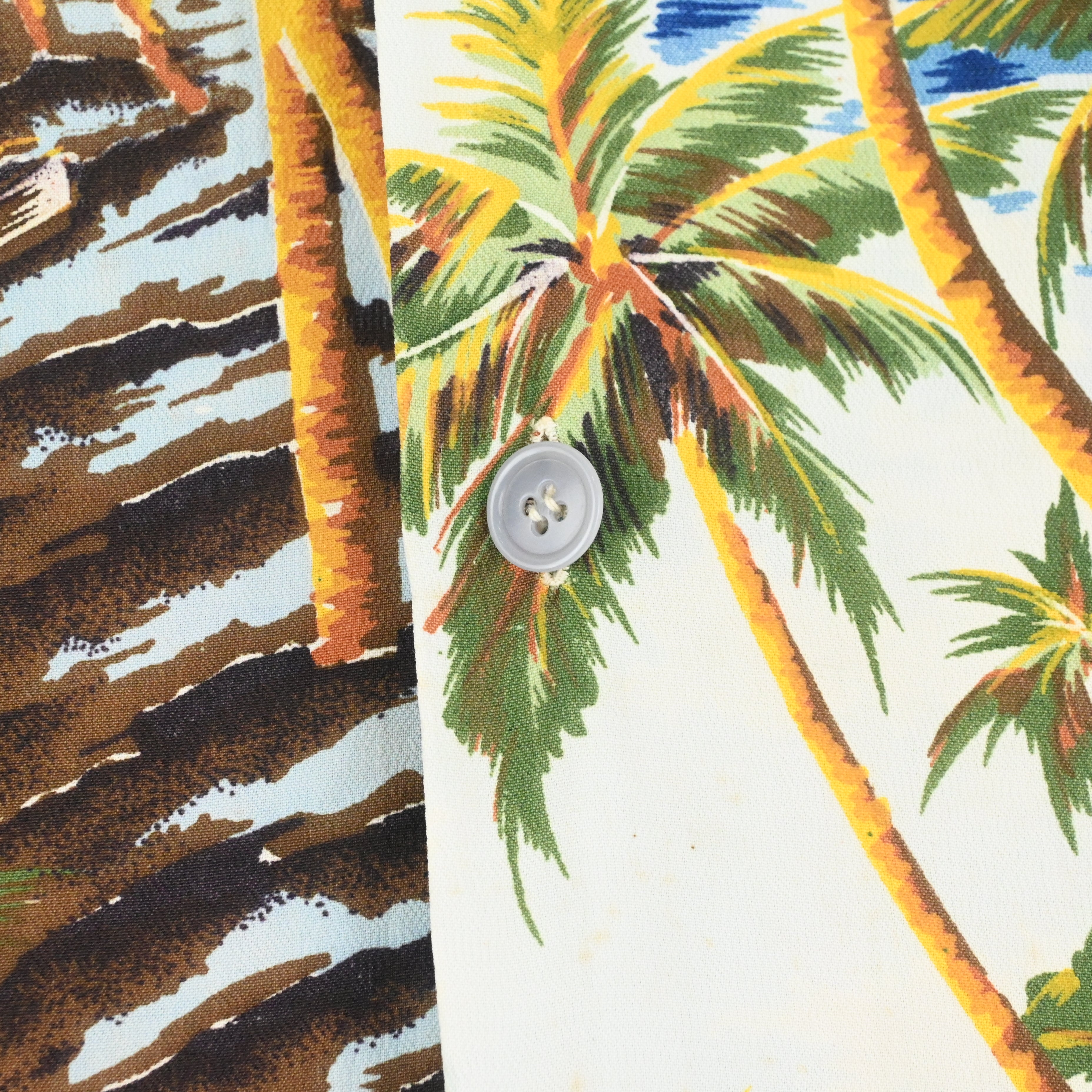 50's Sun Bros&Co. HORIZONTAL PATTERNED RAYON HAWAIIAN SHIRT
