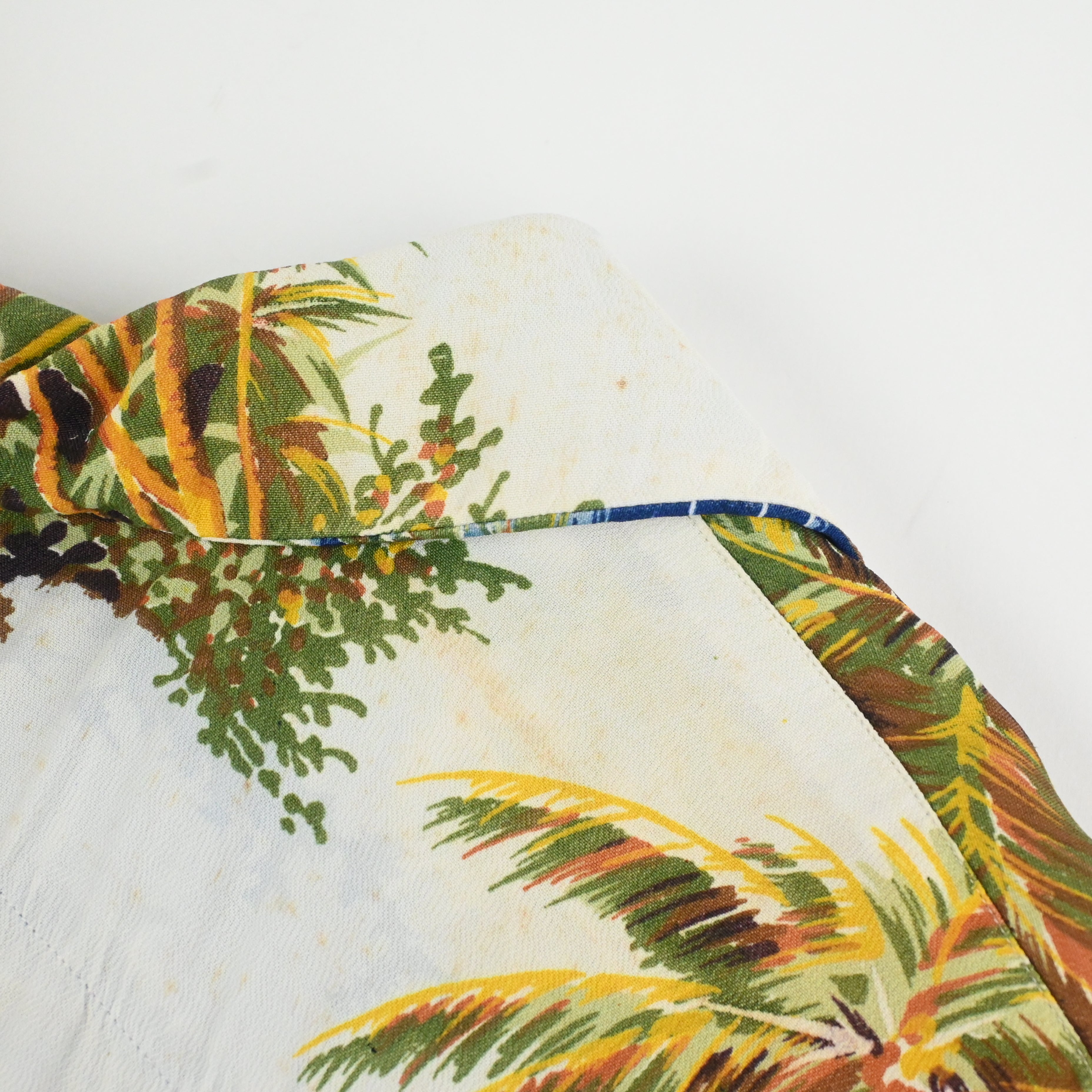 50's Sun Bros&Co. HORIZONTAL PATTERNED RAYON HAWAIIAN SHIRT