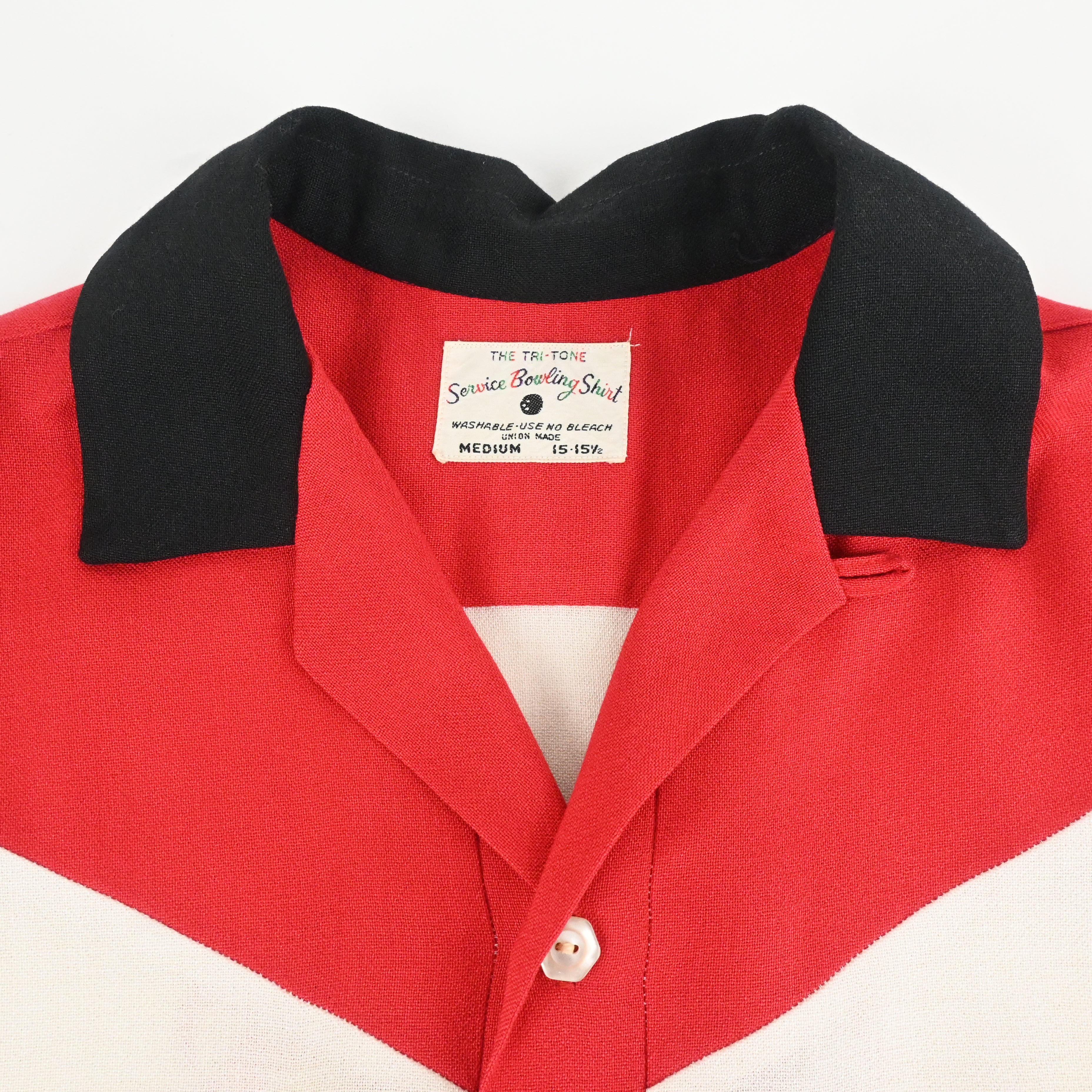 50's Service Bowling Shirt THE TRI-TONE NON WASH SIZE M
